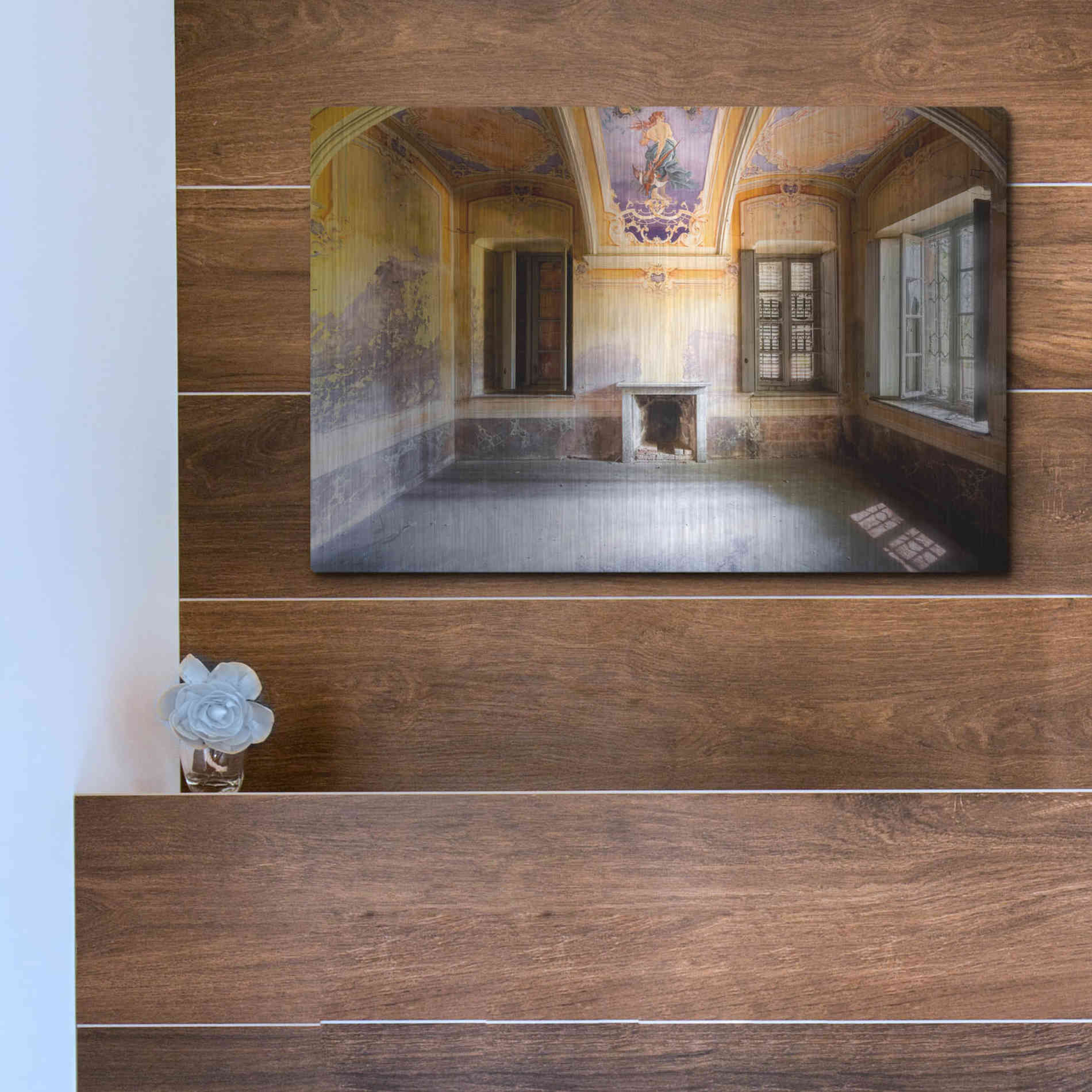 Luxe Metal Art 'Colored Farm' by Roman Robroek Metal Wall Art,16x12