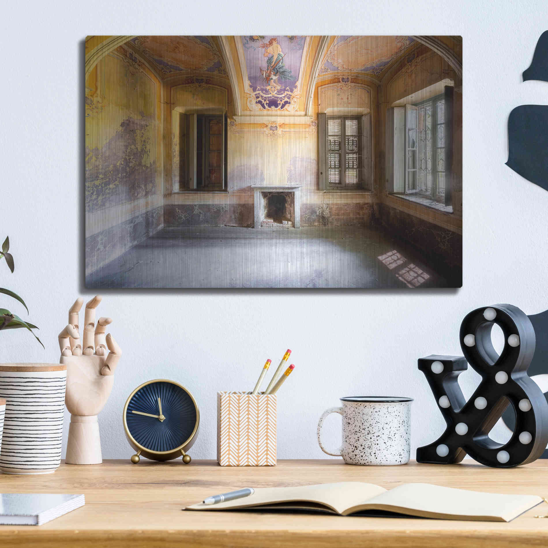 Luxe Metal Art 'Colored Farm' by Roman Robroek Metal Wall Art,16x12