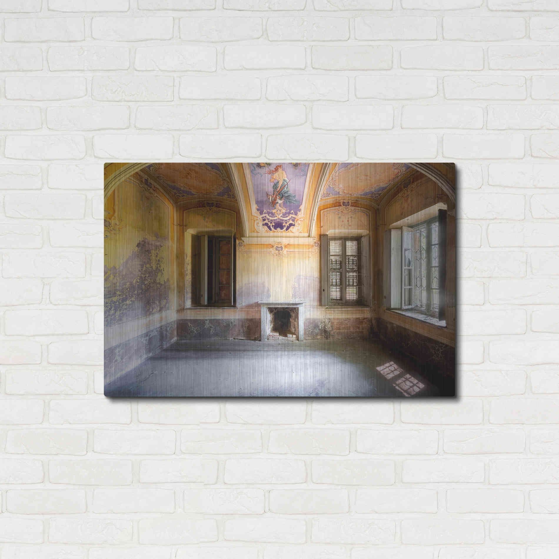 Luxe Metal Art 'Colored Farm' by Roman Robroek Metal Wall Art,36x24