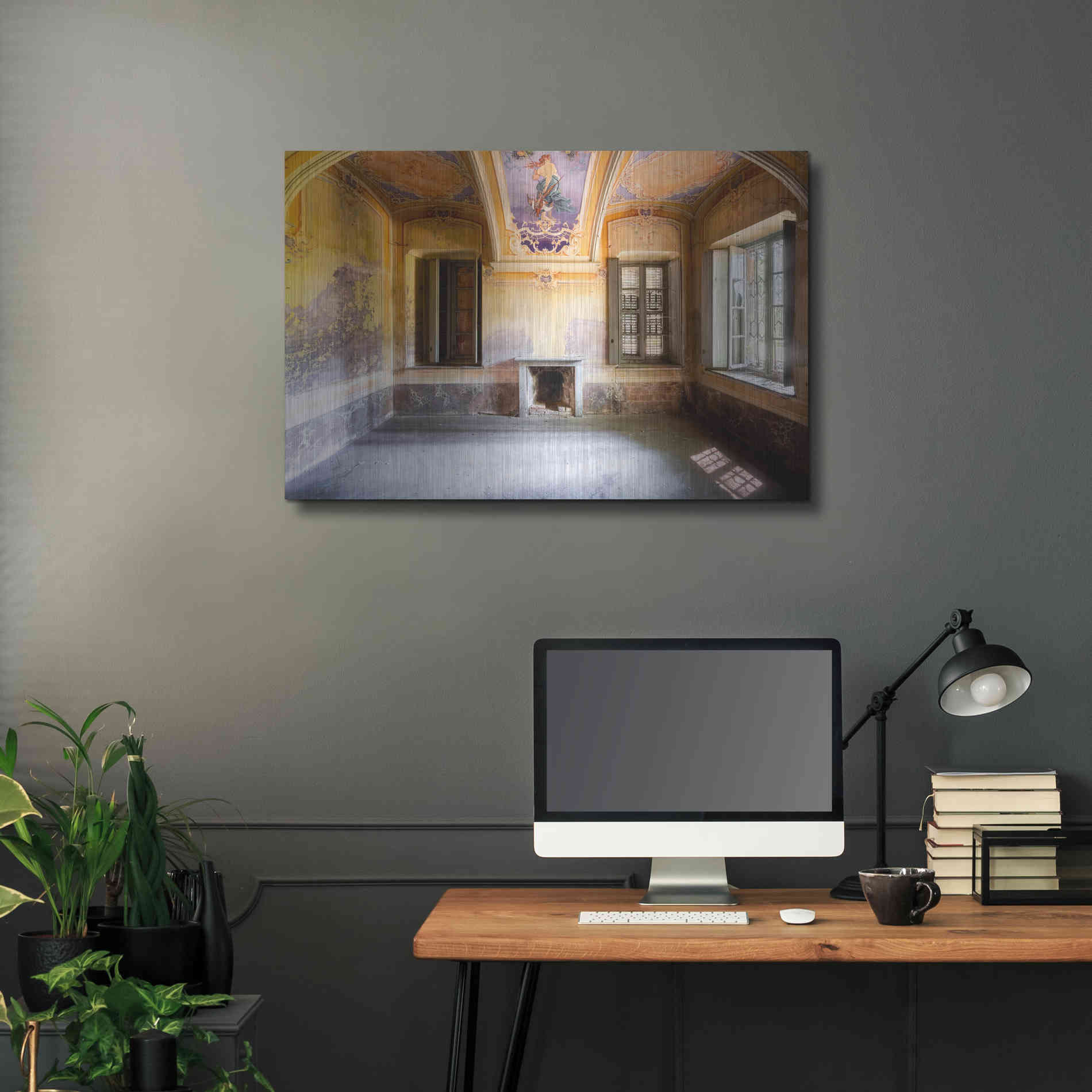 Luxe Metal Art 'Colored Farm' by Roman Robroek Metal Wall Art,36x24