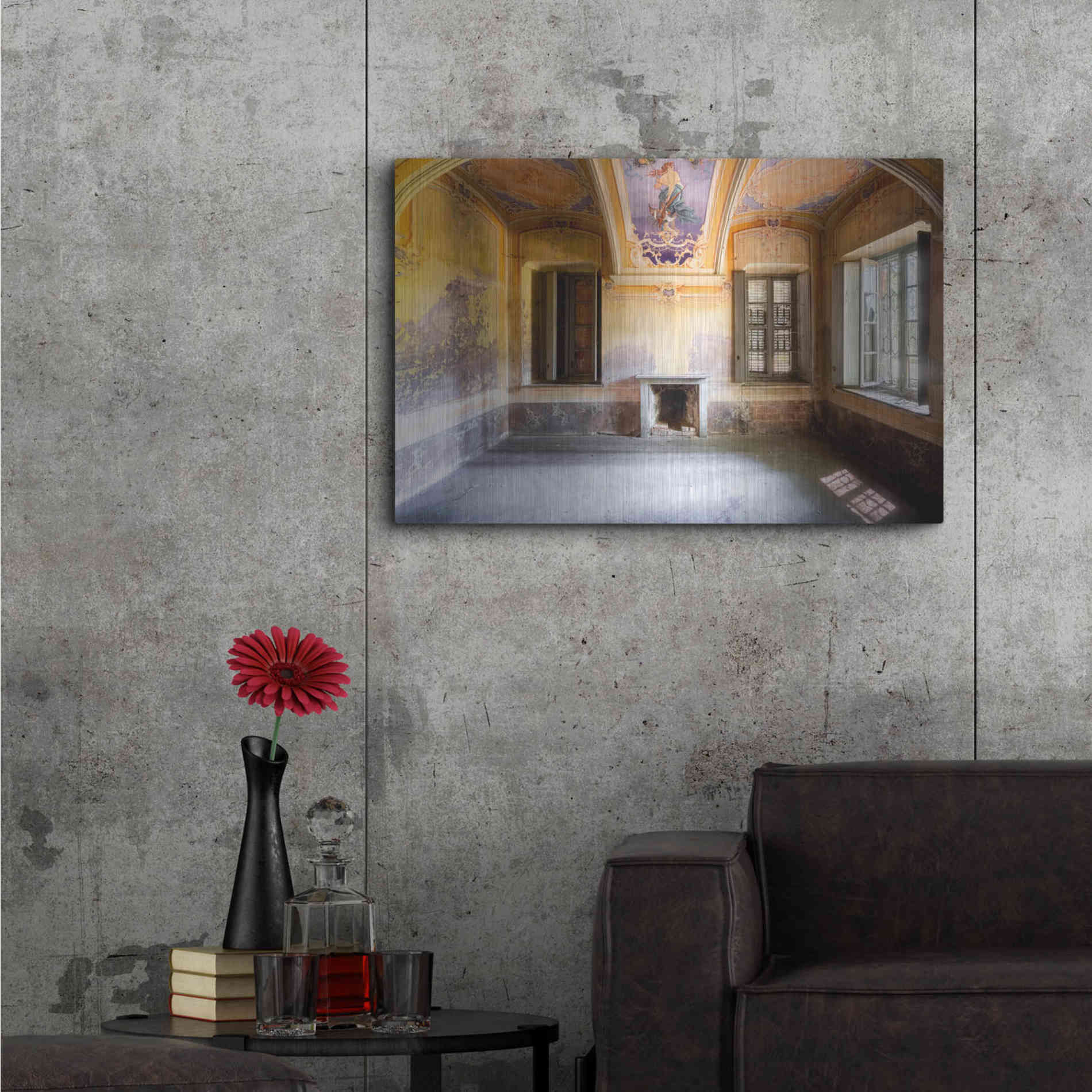 Luxe Metal Art 'Colored Farm' by Roman Robroek Metal Wall Art,36x24