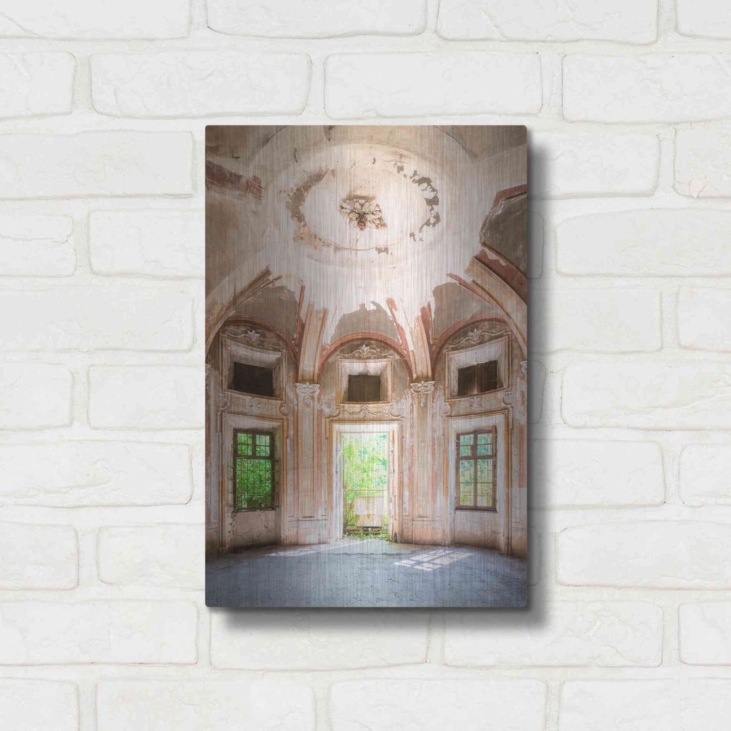 Luxe Metal Art 'Concrete Main Entrance' by Roman Robroek Metal Wall Art,12x16