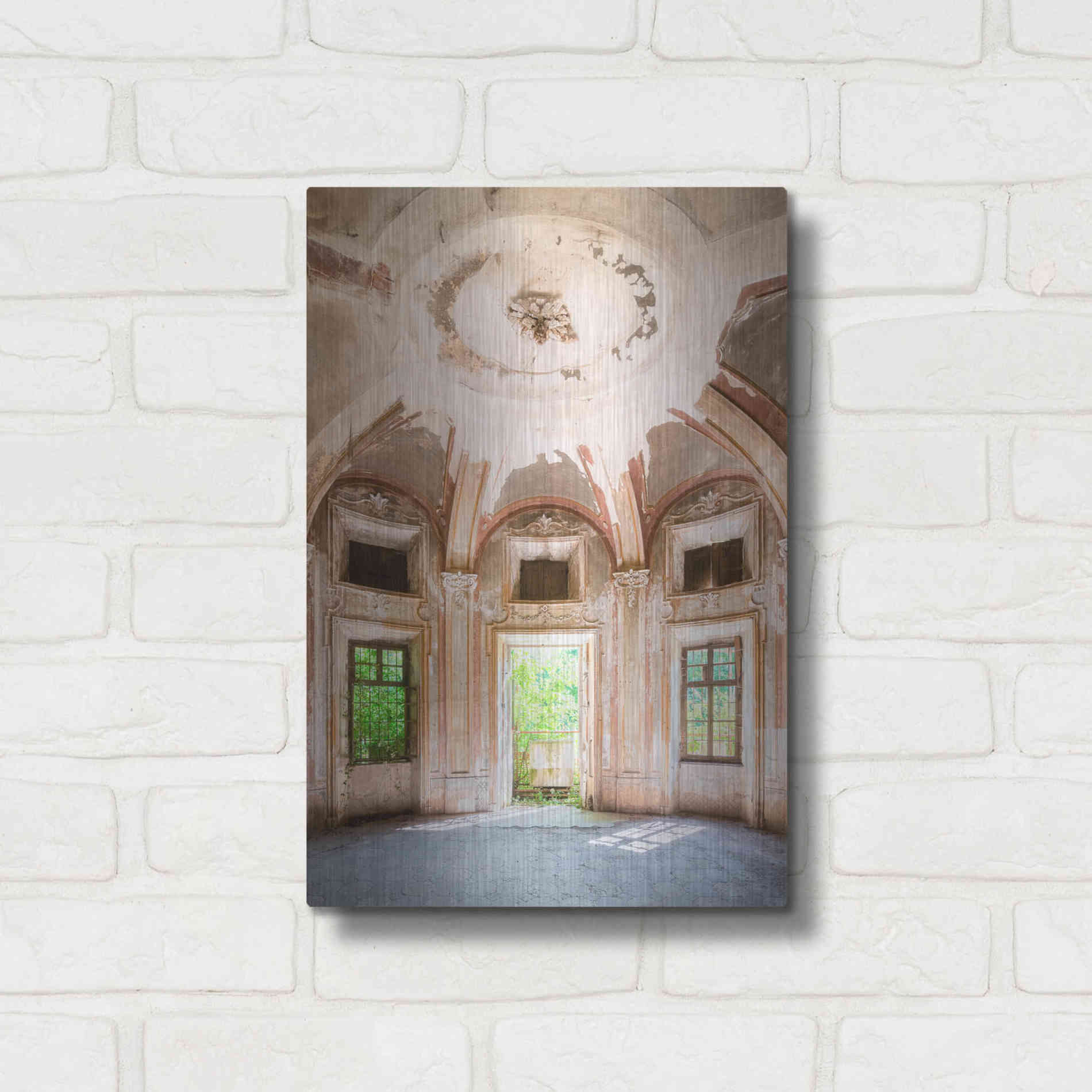 Luxe Metal Art 'Concrete Main Entrance' by Roman Robroek Metal Wall Art,12x16