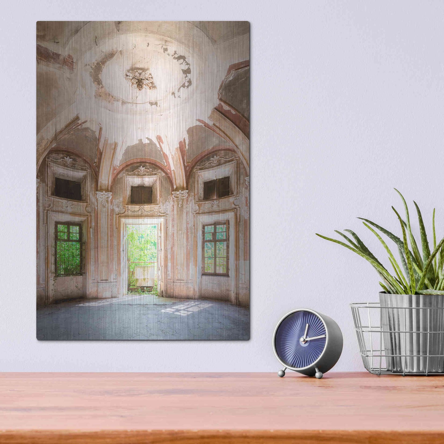 Luxe Metal Art 'Concrete Main Entrance' by Roman Robroek Metal Wall Art,12x16