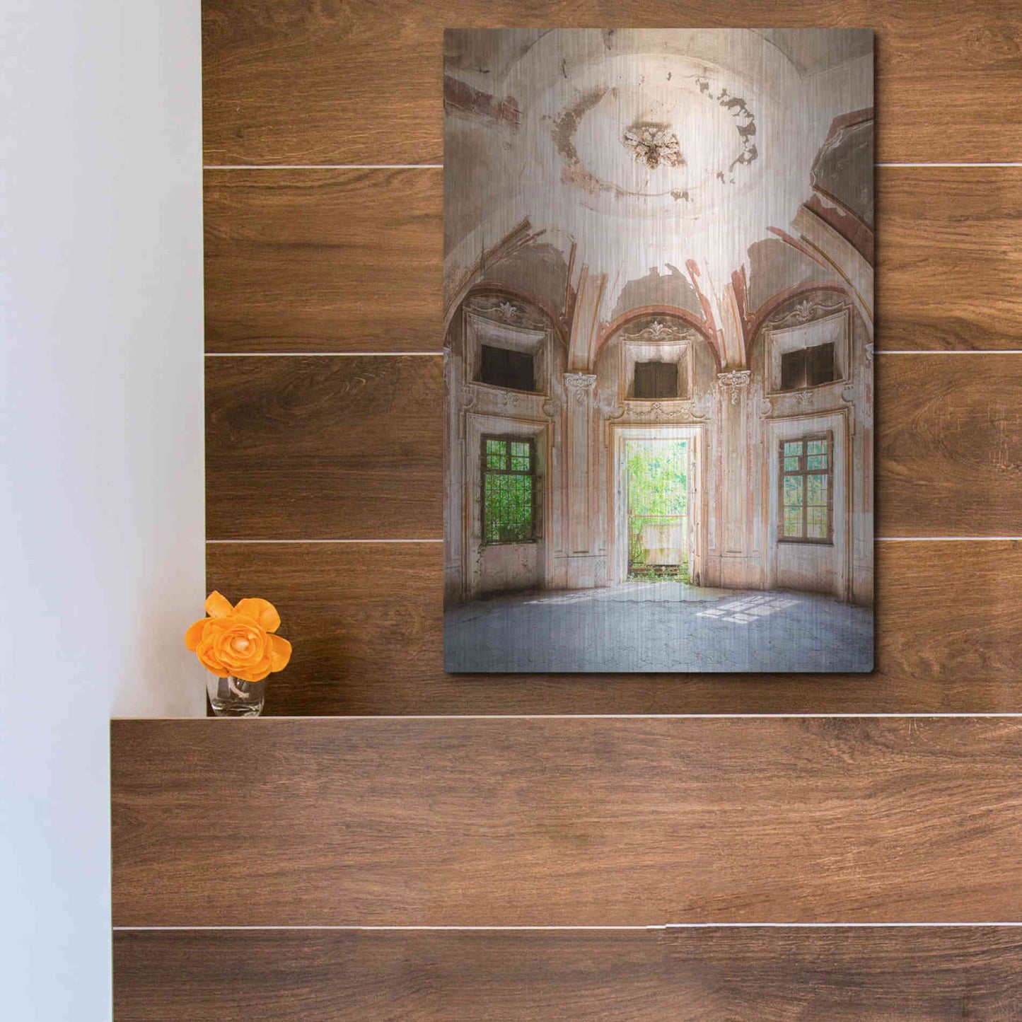 Luxe Metal Art 'Concrete Main Entrance' by Roman Robroek Metal Wall Art,12x16