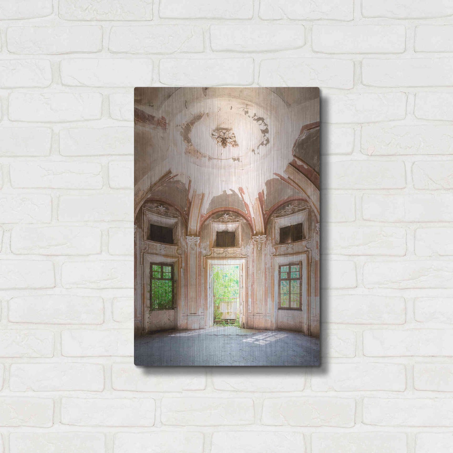 Luxe Metal Art 'Concrete Main Entrance' by Roman Robroek Metal Wall Art,16x24