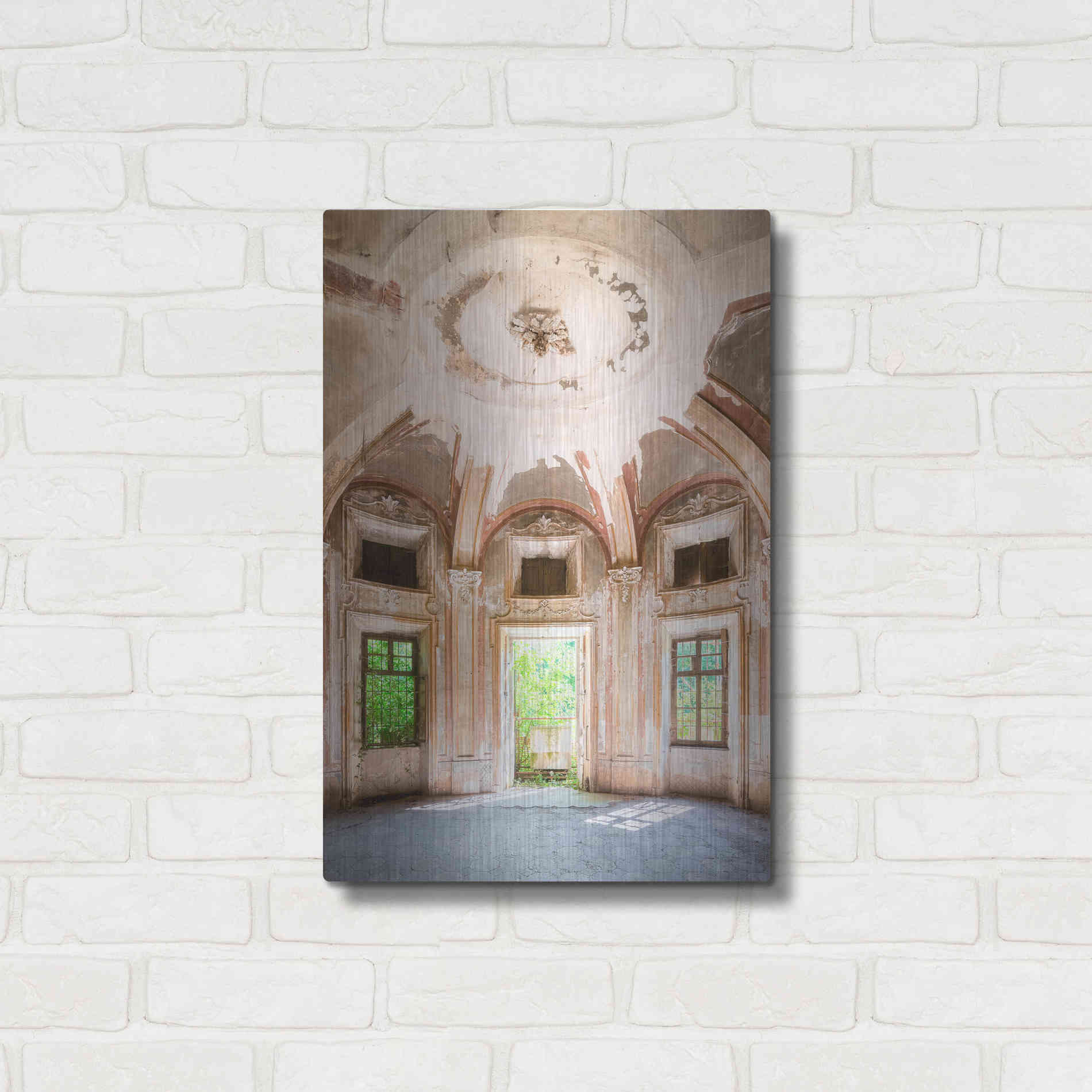 Luxe Metal Art 'Concrete Main Entrance' by Roman Robroek Metal Wall Art,16x24