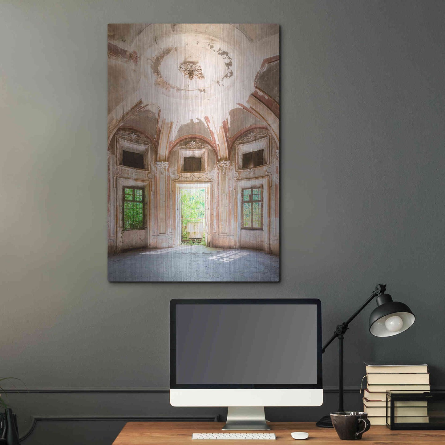 Luxe Metal Art 'Concrete Main Entrance' by Roman Robroek Metal Wall Art,24x36