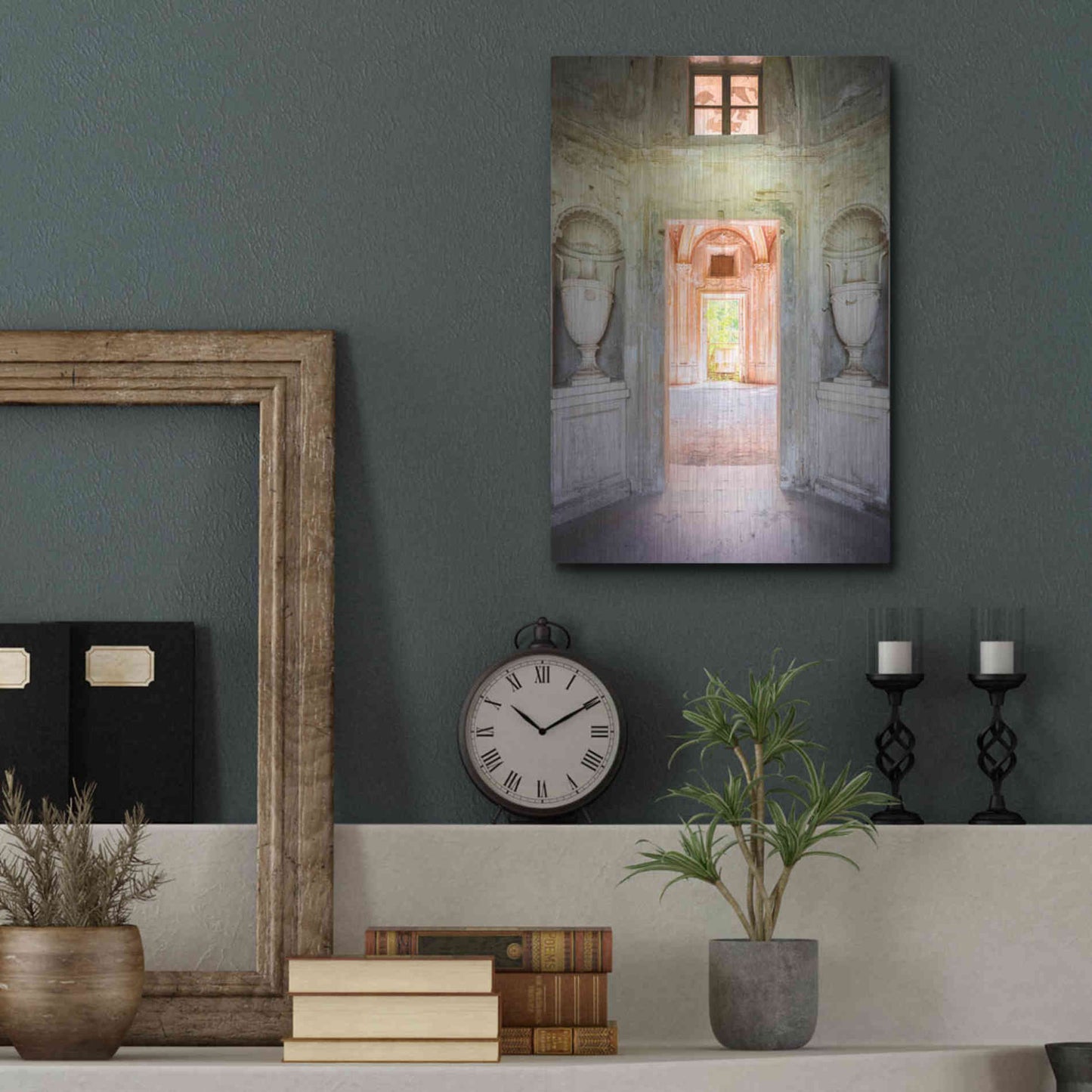 Luxe Metal Art 'Concrete Vases' by Roman Robroek Metal Wall Art,12x16