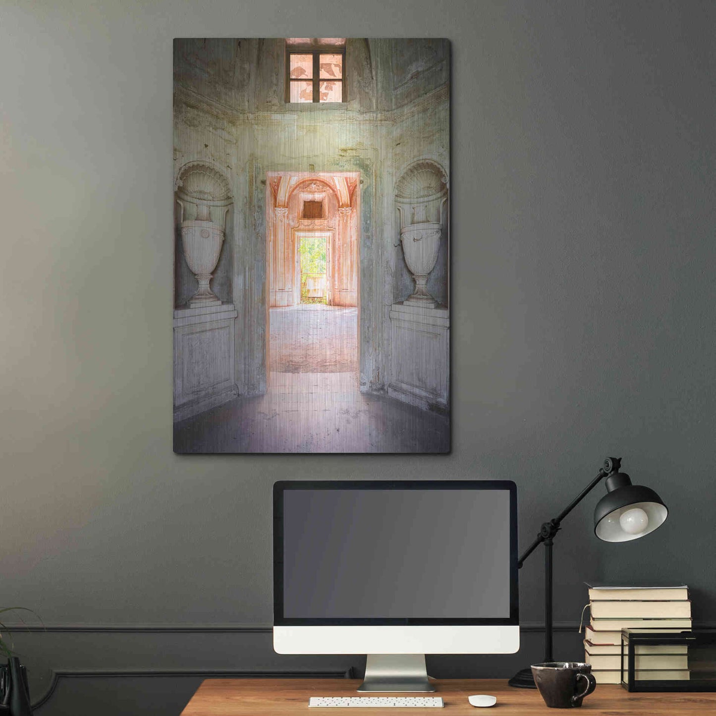 Luxe Metal Art 'Concrete Vases' by Roman Robroek Metal Wall Art,24x36