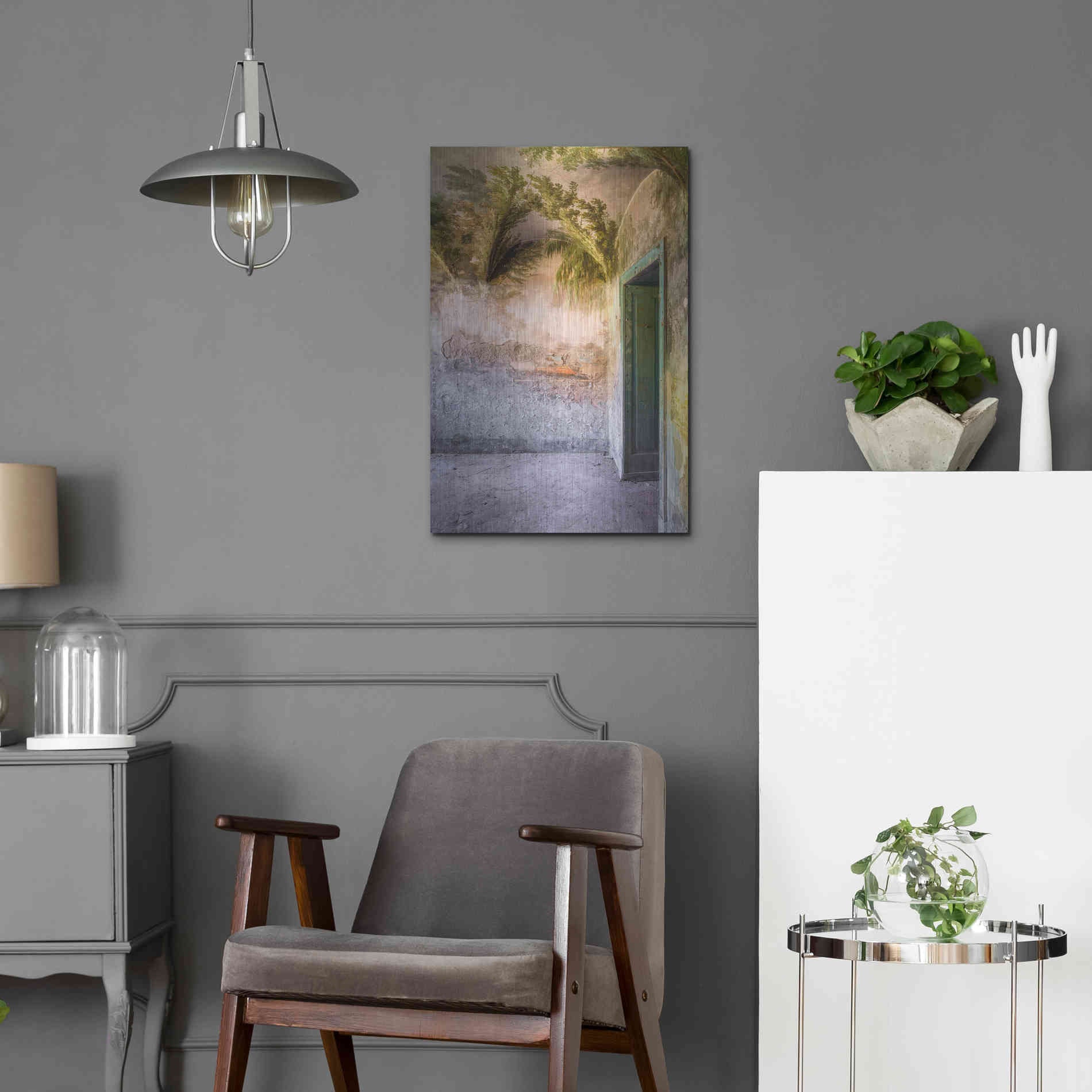 Luxe Metal Art 'Tropical Room' by Roman Robroek Metal Wall Art,16x24
