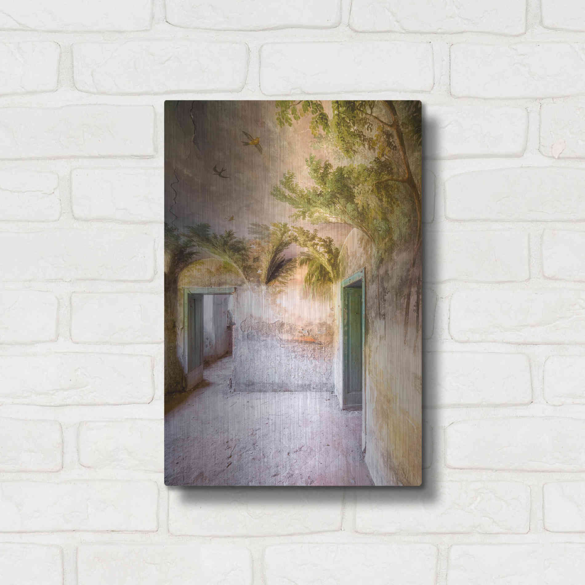 Luxe Metal Art 'Palm Room' by Roman Robroek Metal Wall Art,12x16