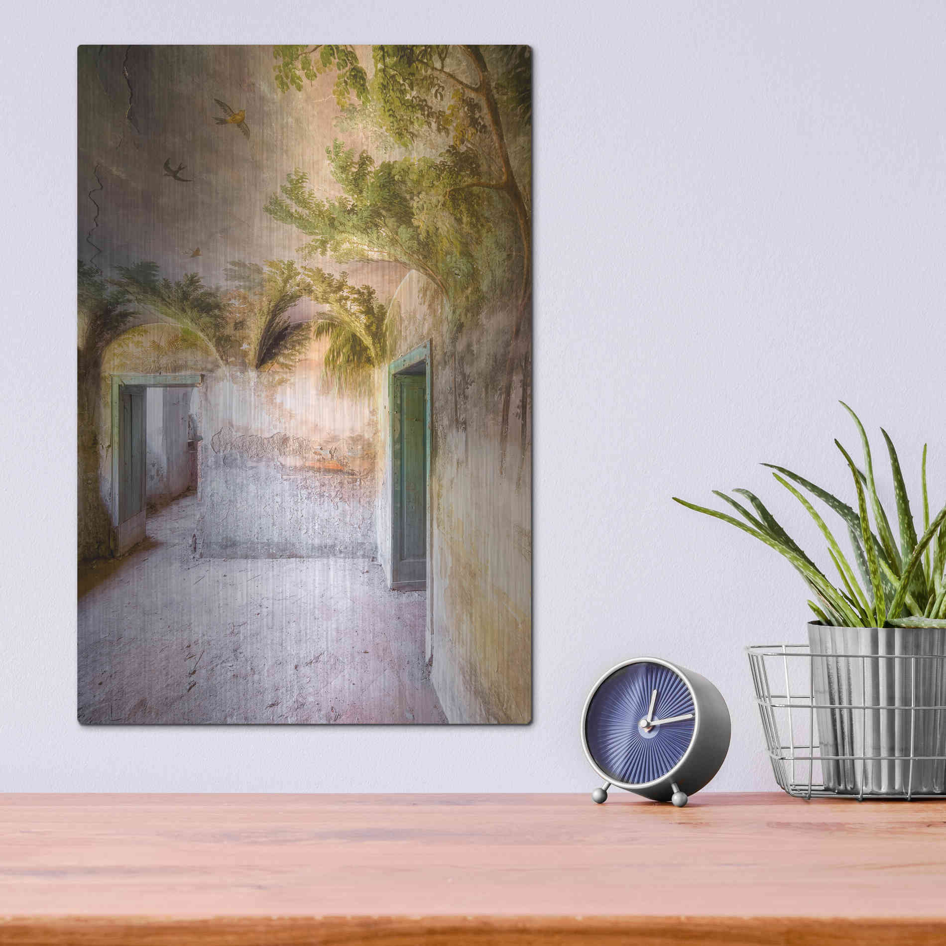 Luxe Metal Art 'Palm Room' by Roman Robroek Metal Wall Art,12x16
