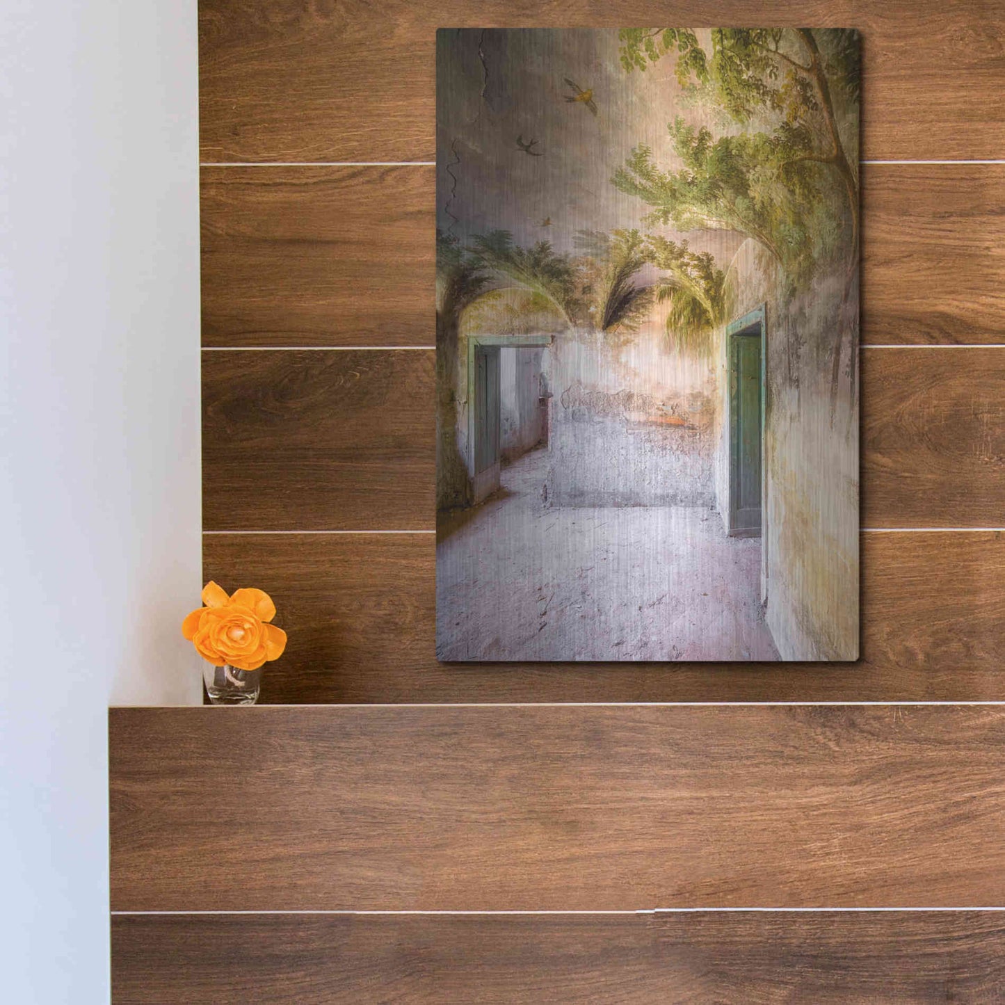 Luxe Metal Art 'Palm Room' by Roman Robroek Metal Wall Art,12x16