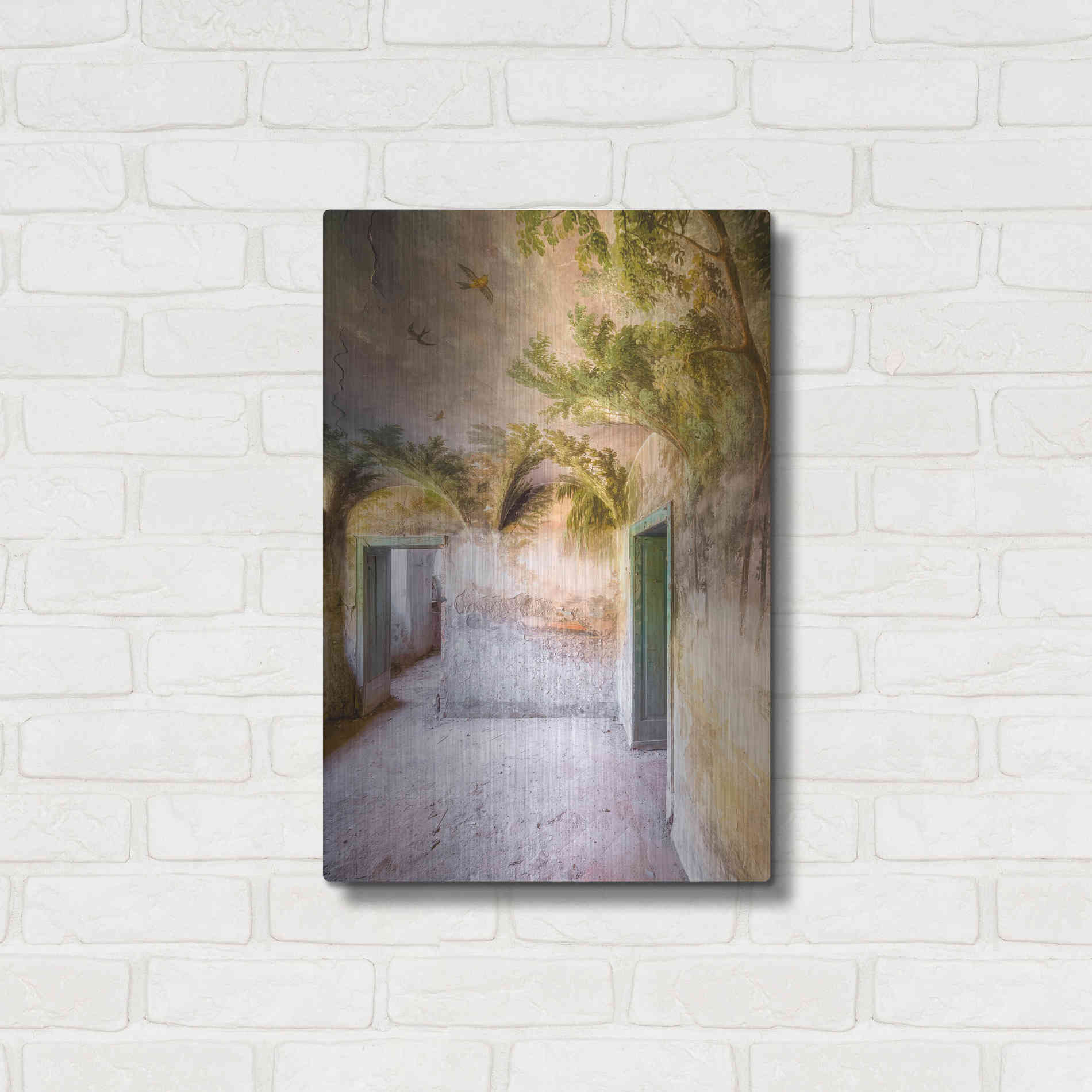 Luxe Metal Art 'Palm Room' by Roman Robroek Metal Wall Art,16x24