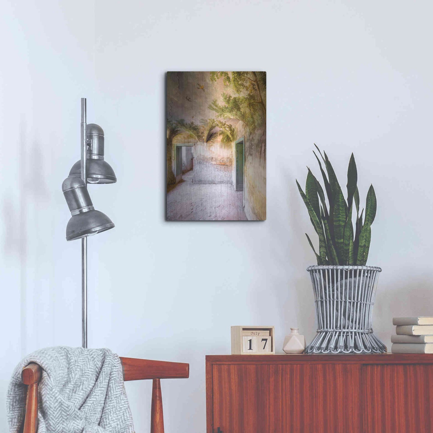Luxe Metal Art 'Palm Room' by Roman Robroek Metal Wall Art,16x24