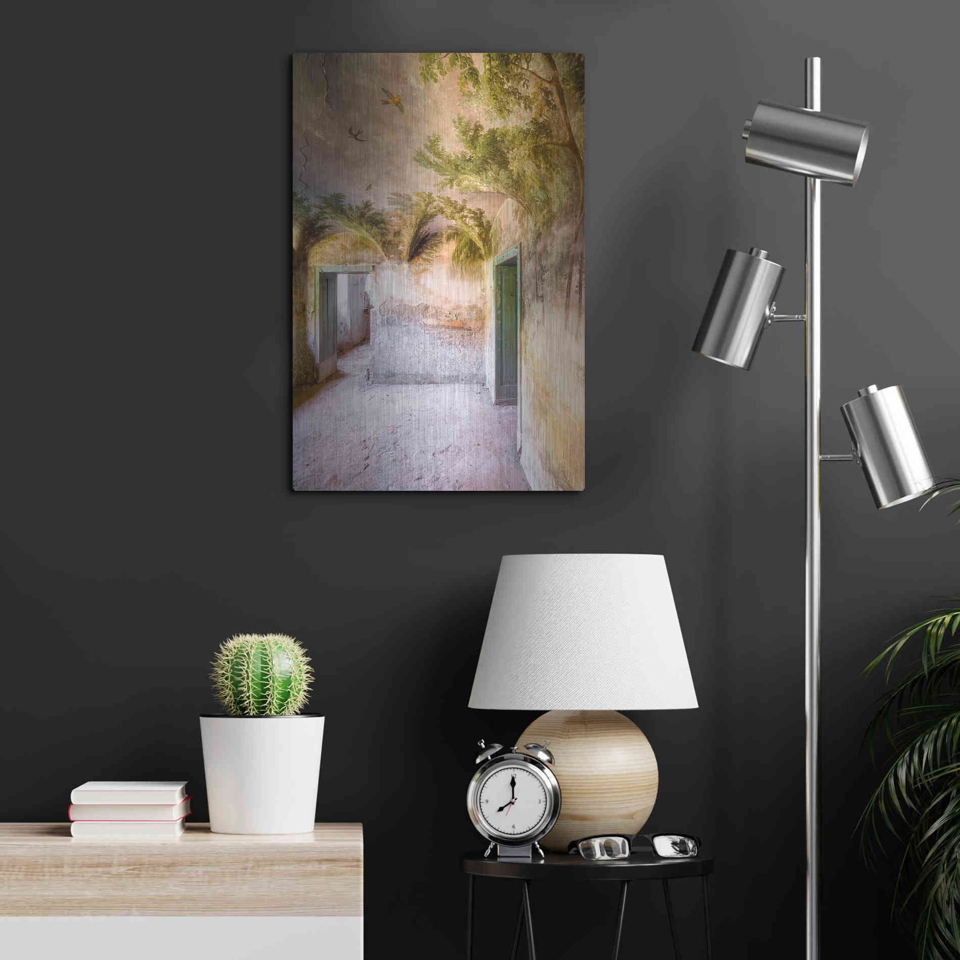 Luxe Metal Art 'Palm Room' by Roman Robroek Metal Wall Art,16x24