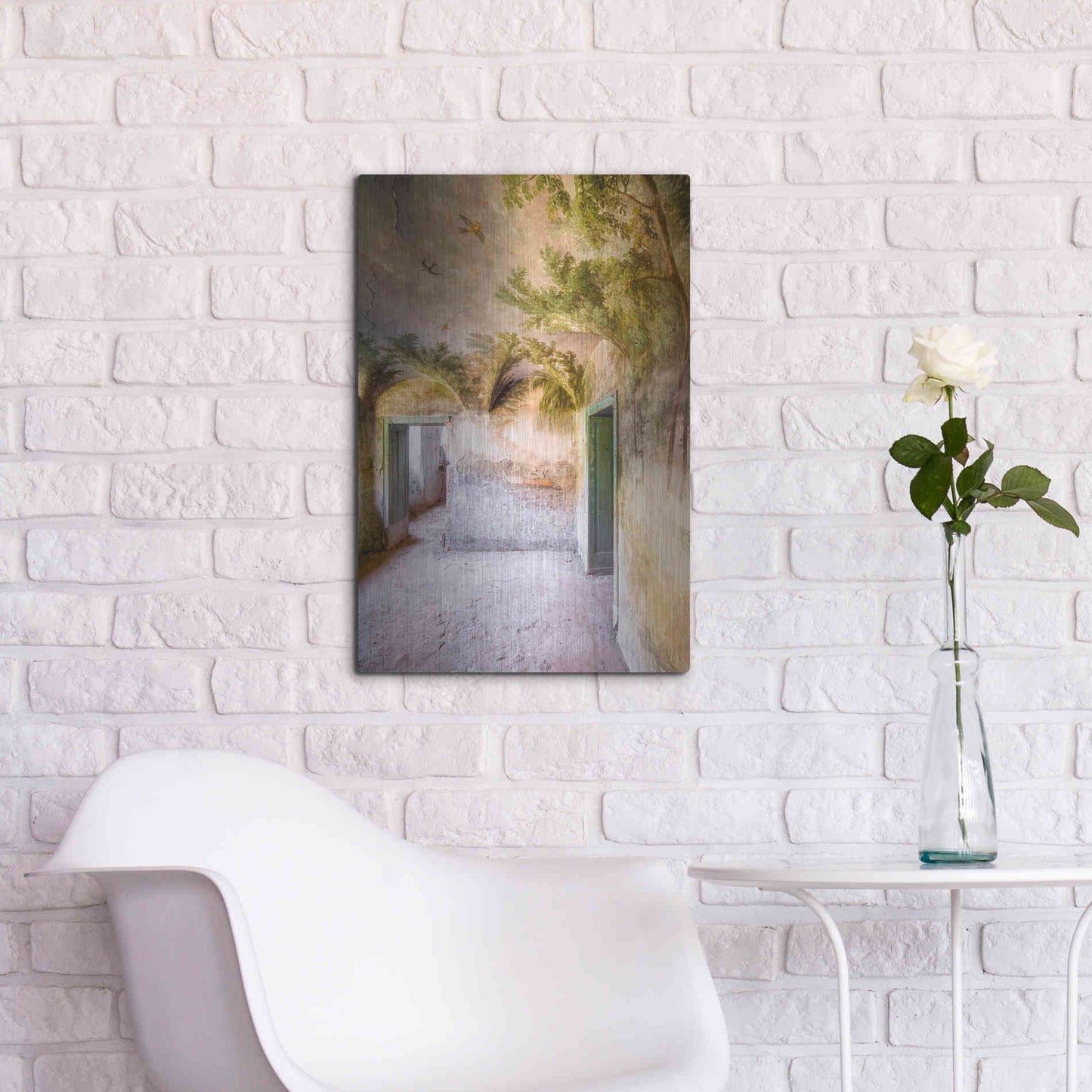 Luxe Metal Art 'Palm Room' by Roman Robroek Metal Wall Art,16x24