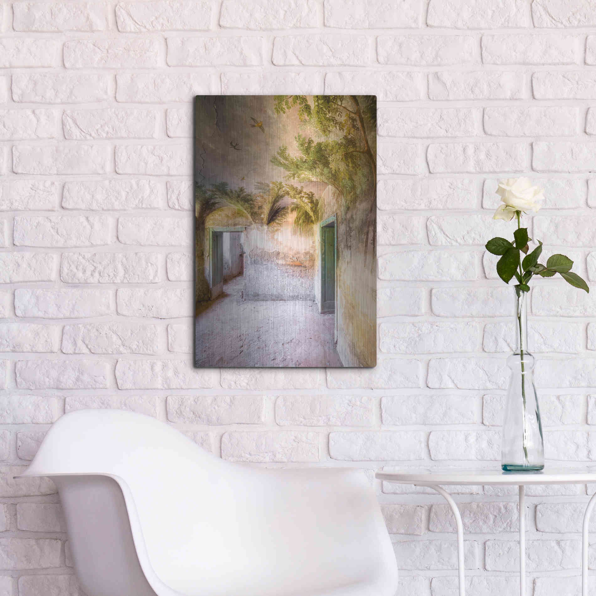Luxe Metal Art 'Palm Room' by Roman Robroek Metal Wall Art,16x24