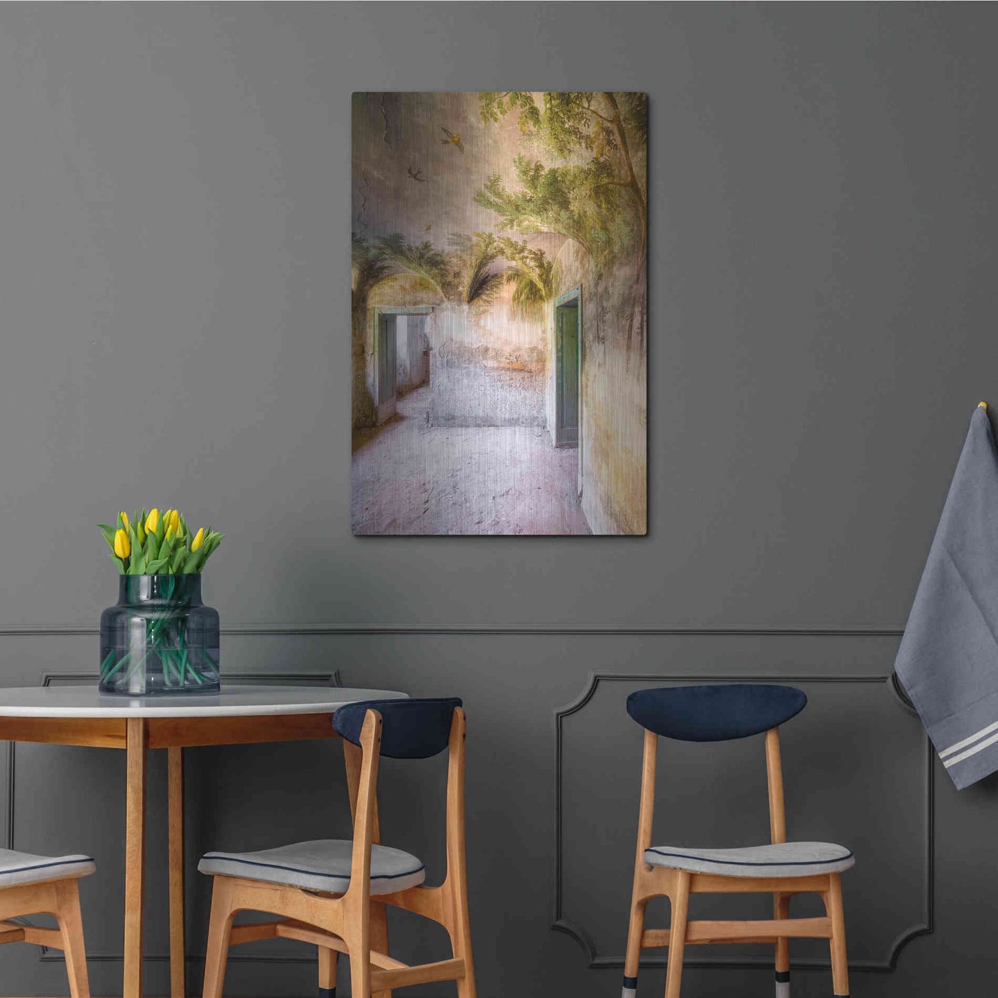 Luxe Metal Art 'Palm Room' by Roman Robroek Metal Wall Art,24x36