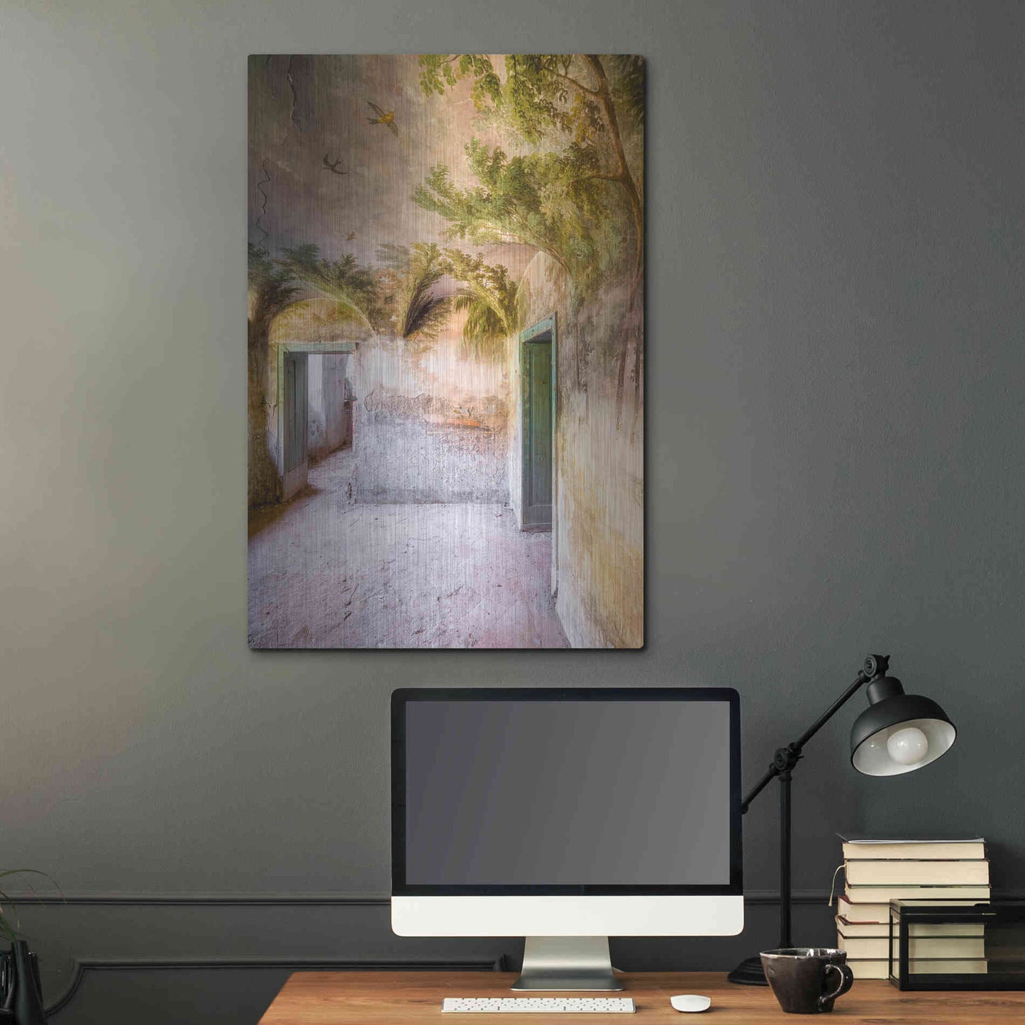 Luxe Metal Art 'Palm Room' by Roman Robroek Metal Wall Art,24x36