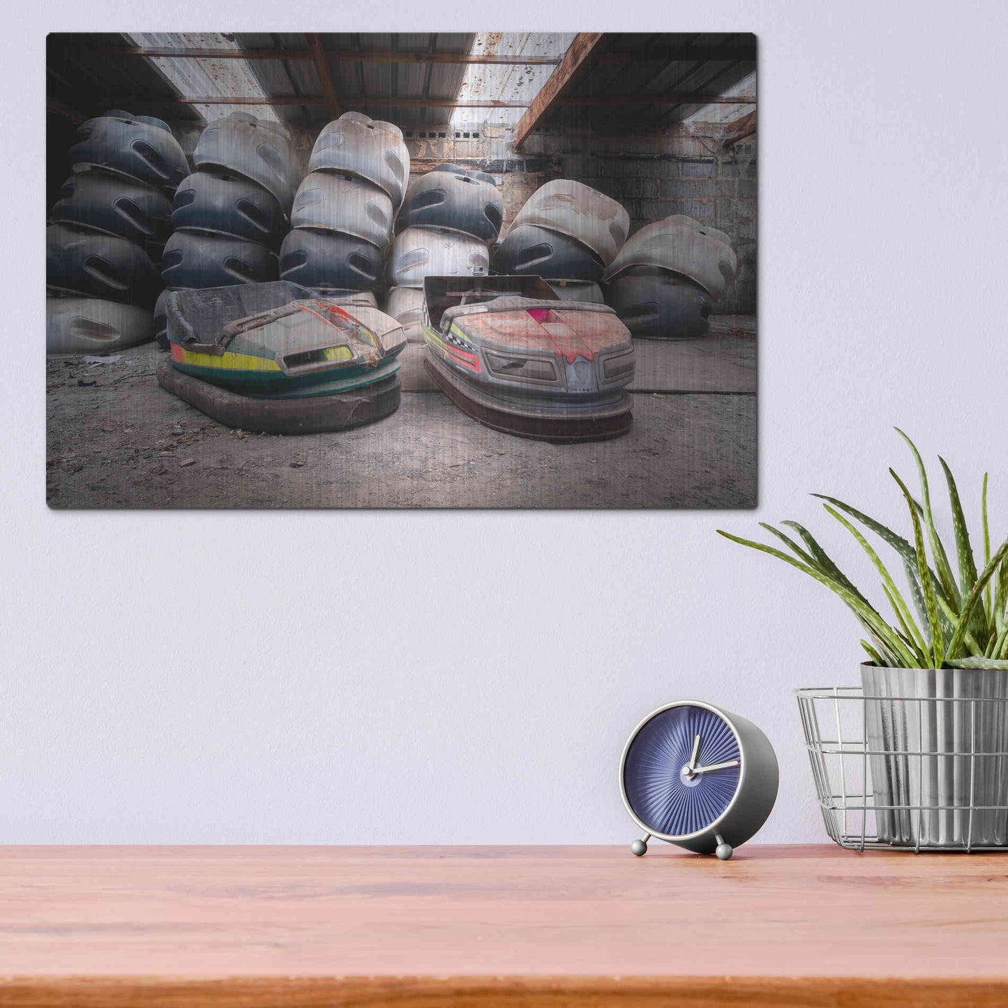 Luxe Metal Art 'Bumper Cars' by Roman Robroek Metal Wall Art,16x12