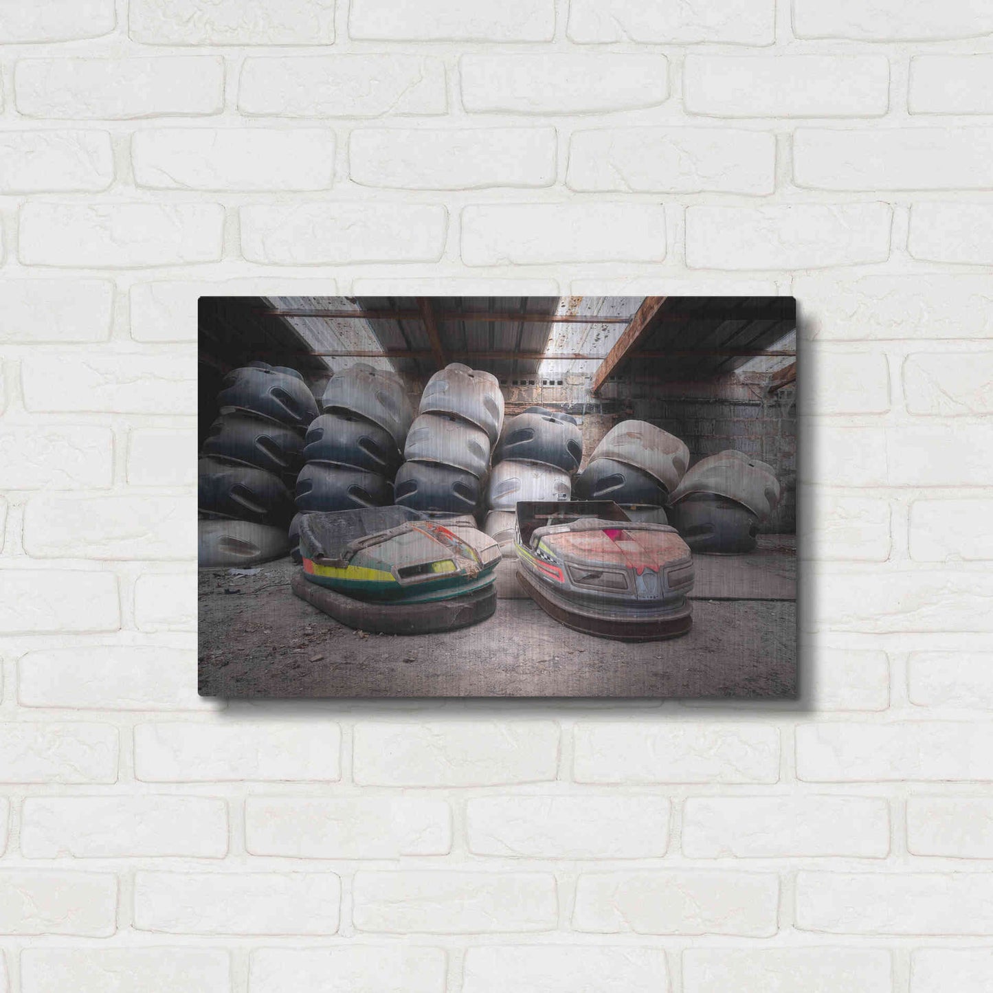 Luxe Metal Art 'Bumper Cars' by Roman Robroek Metal Wall Art,24x16