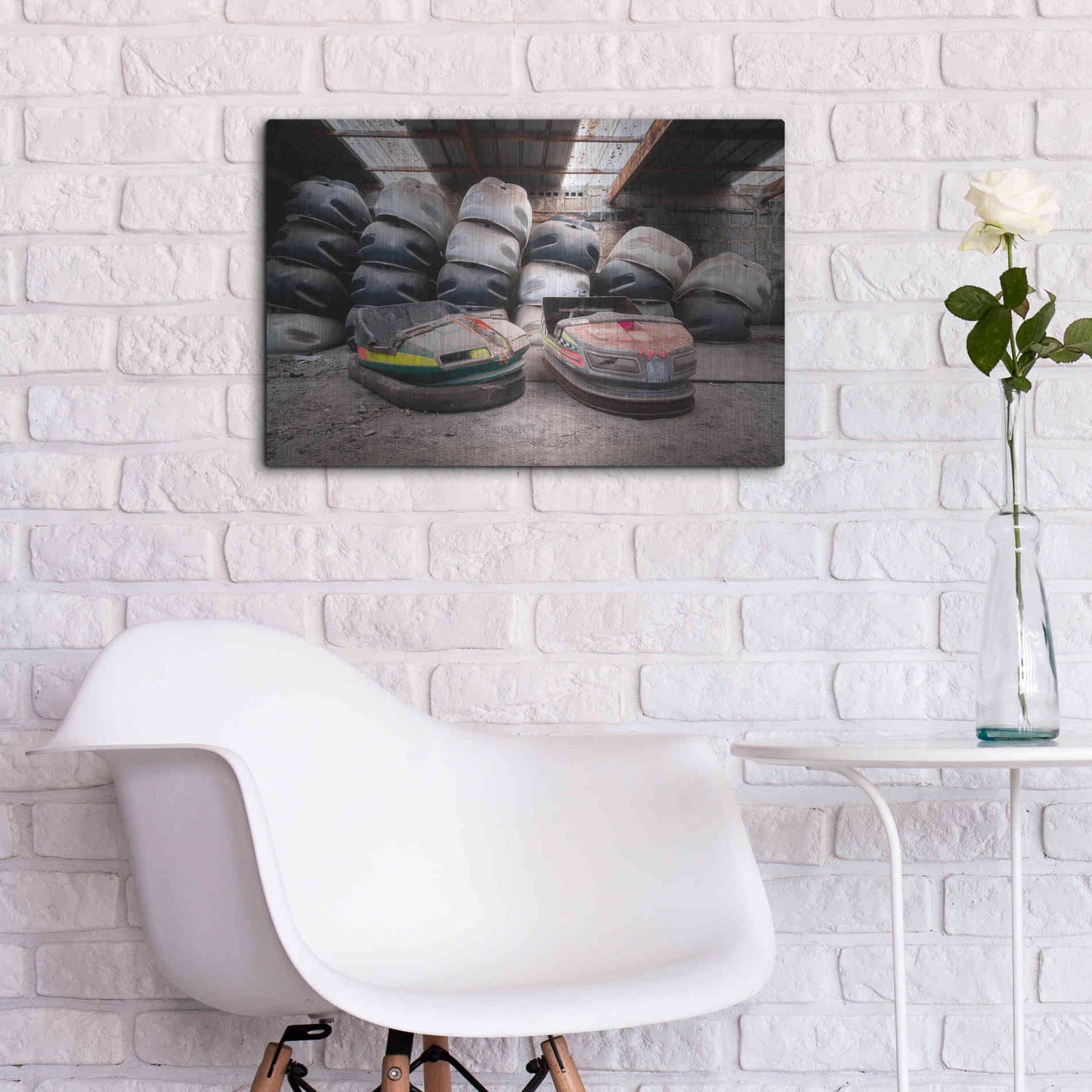 Luxe Metal Art 'Bumper Cars' by Roman Robroek Metal Wall Art,24x16