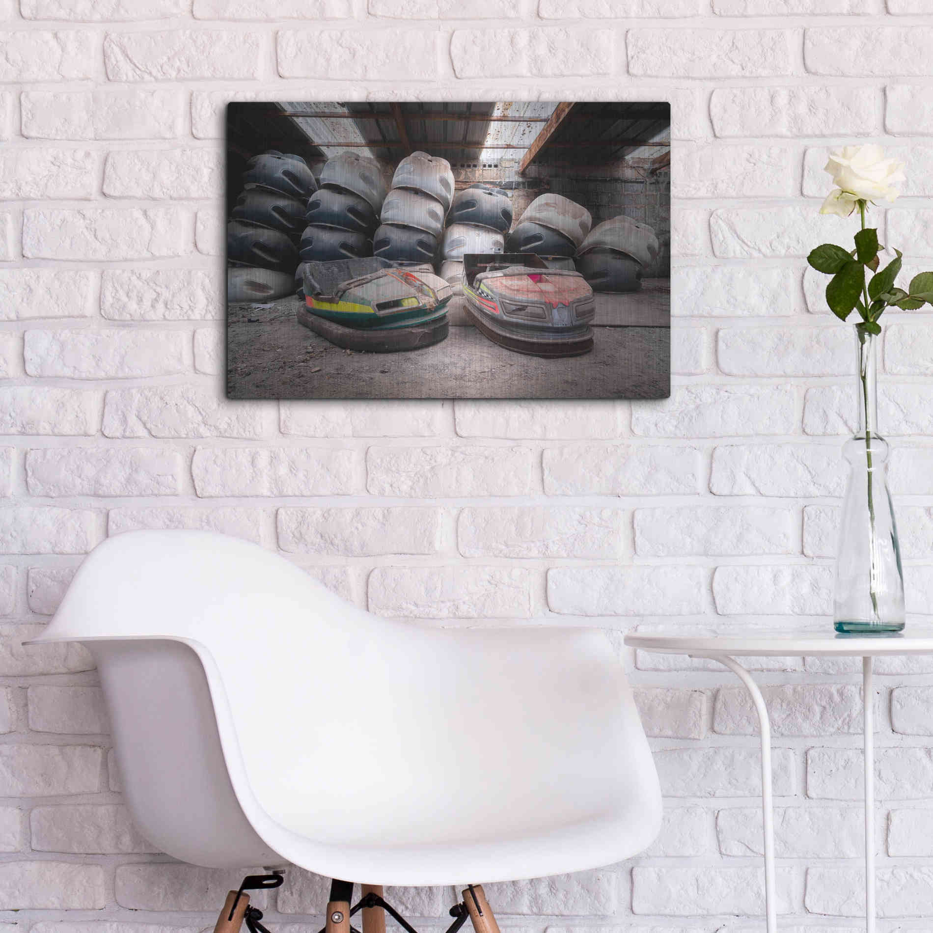 Luxe Metal Art 'Bumper Cars' by Roman Robroek Metal Wall Art,24x16