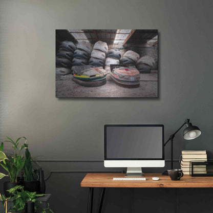 Luxe Metal Art 'Bumper Cars' by Roman Robroek Metal Wall Art,36x24
