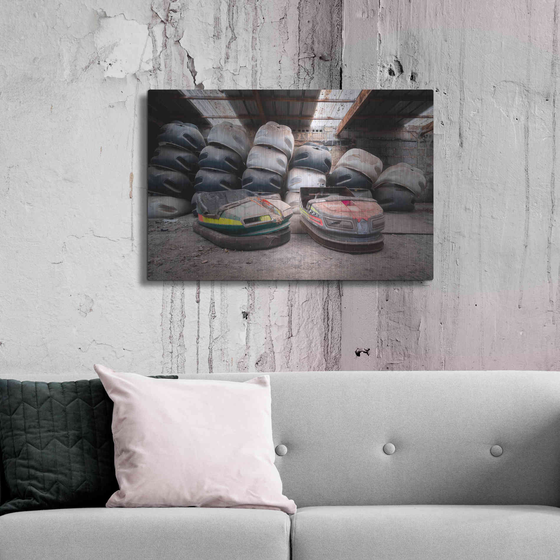 Luxe Metal Art 'Bumper Cars' by Roman Robroek Metal Wall Art,36x24