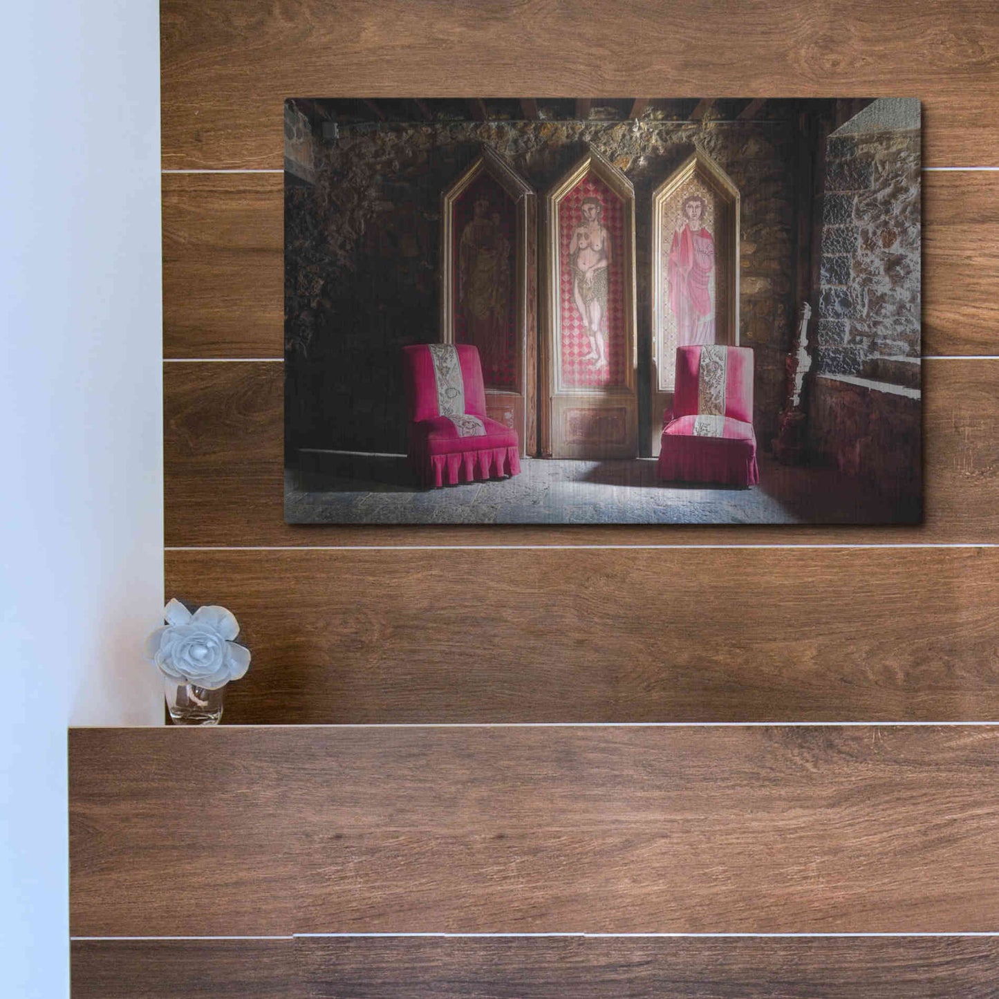 Luxe Metal Art 'Colorful Chairs' by Roman Robroek Metal Wall Art,16x12