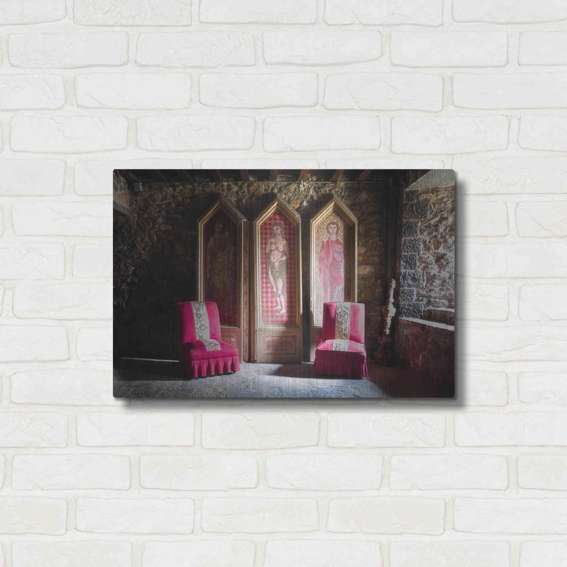 Luxe Metal Art 'Colorful Chairs' by Roman Robroek Metal Wall Art,24x16