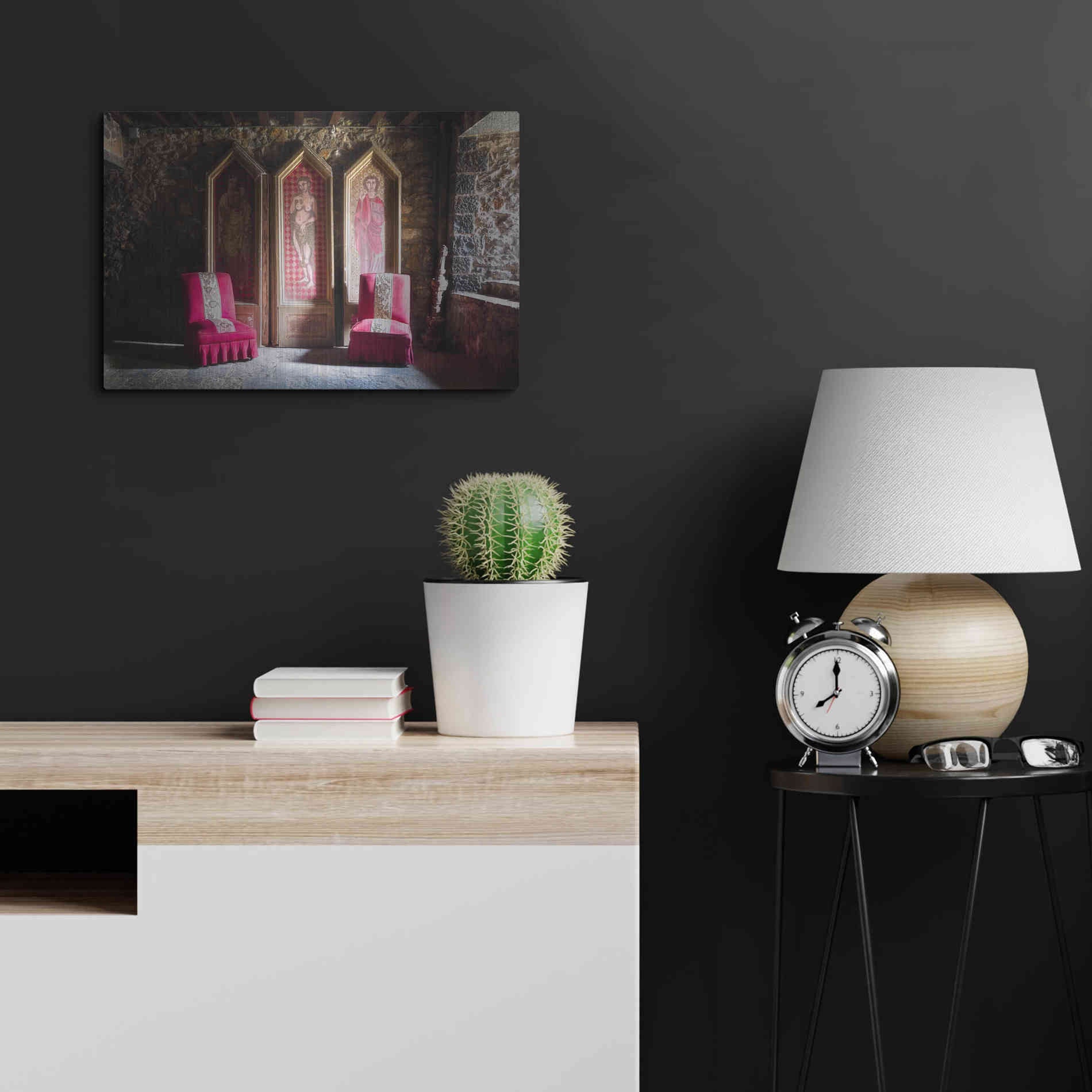 Luxe Metal Art 'Colorful Chairs' by Roman Robroek Metal Wall Art,24x16