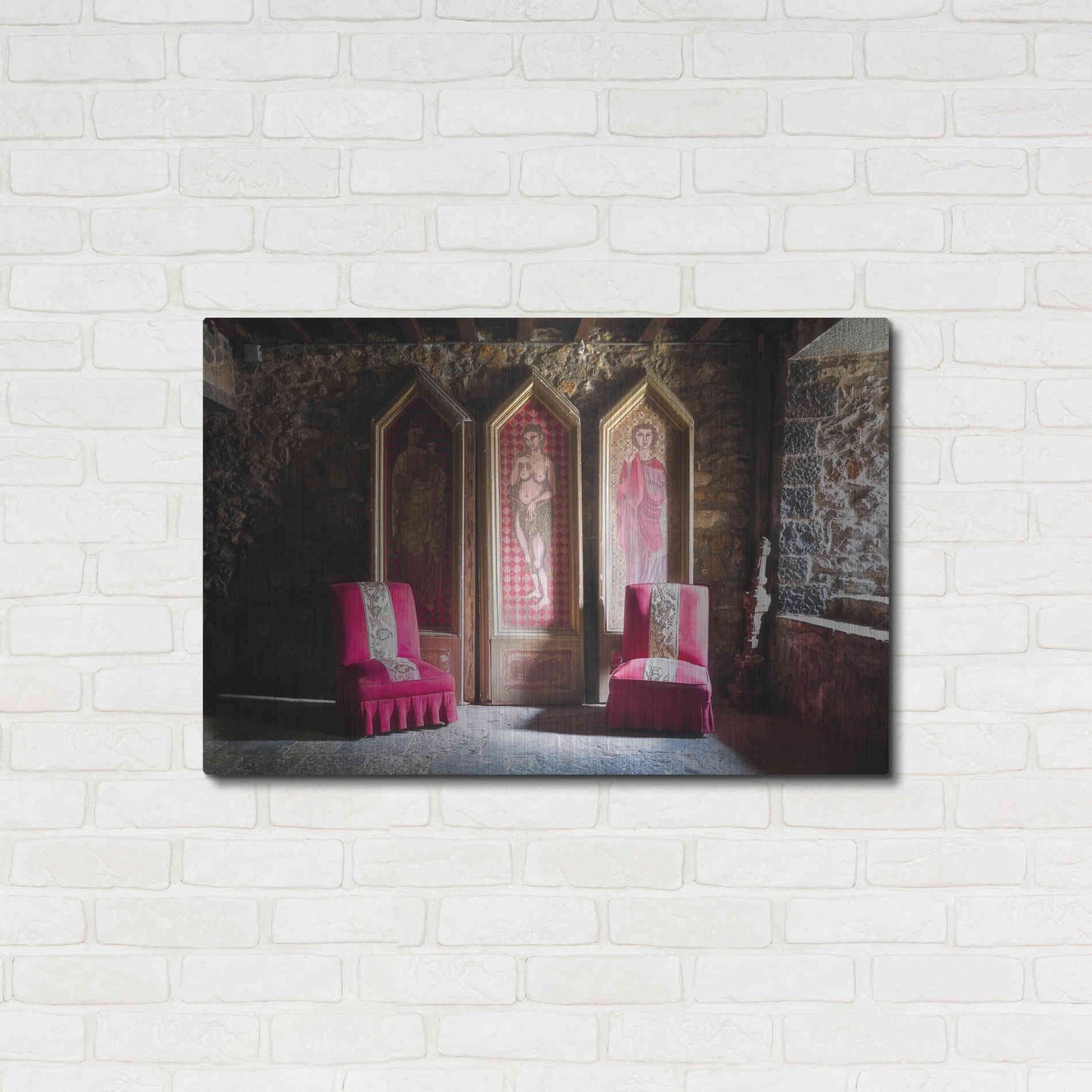 Luxe Metal Art 'Colorful Chairs' by Roman Robroek Metal Wall Art,36x24