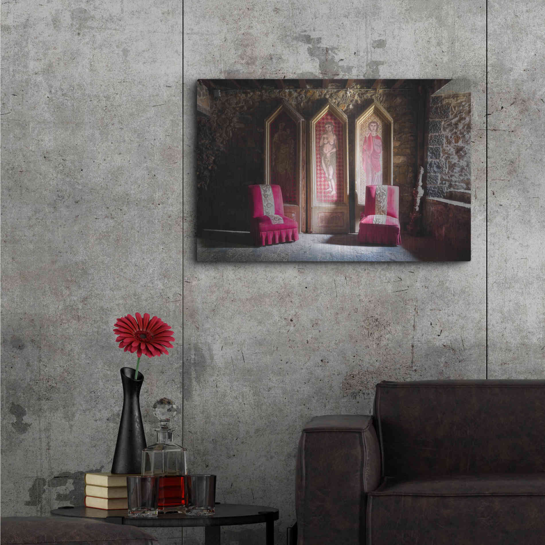 Luxe Metal Art 'Colorful Chairs' by Roman Robroek Metal Wall Art,36x24