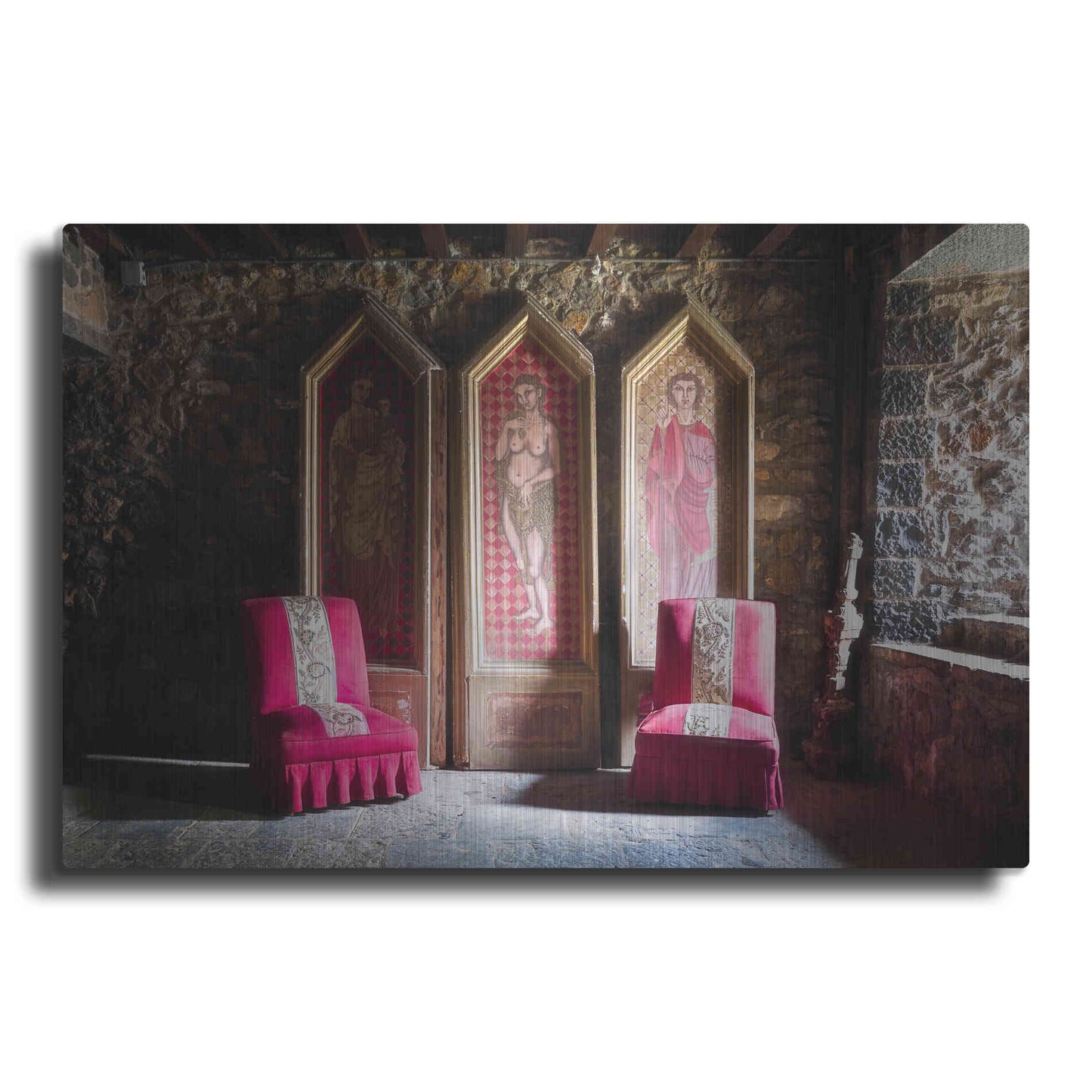 Luxe Metal Art 'Colorful Chairs' by Roman Robroek Metal Wall Art