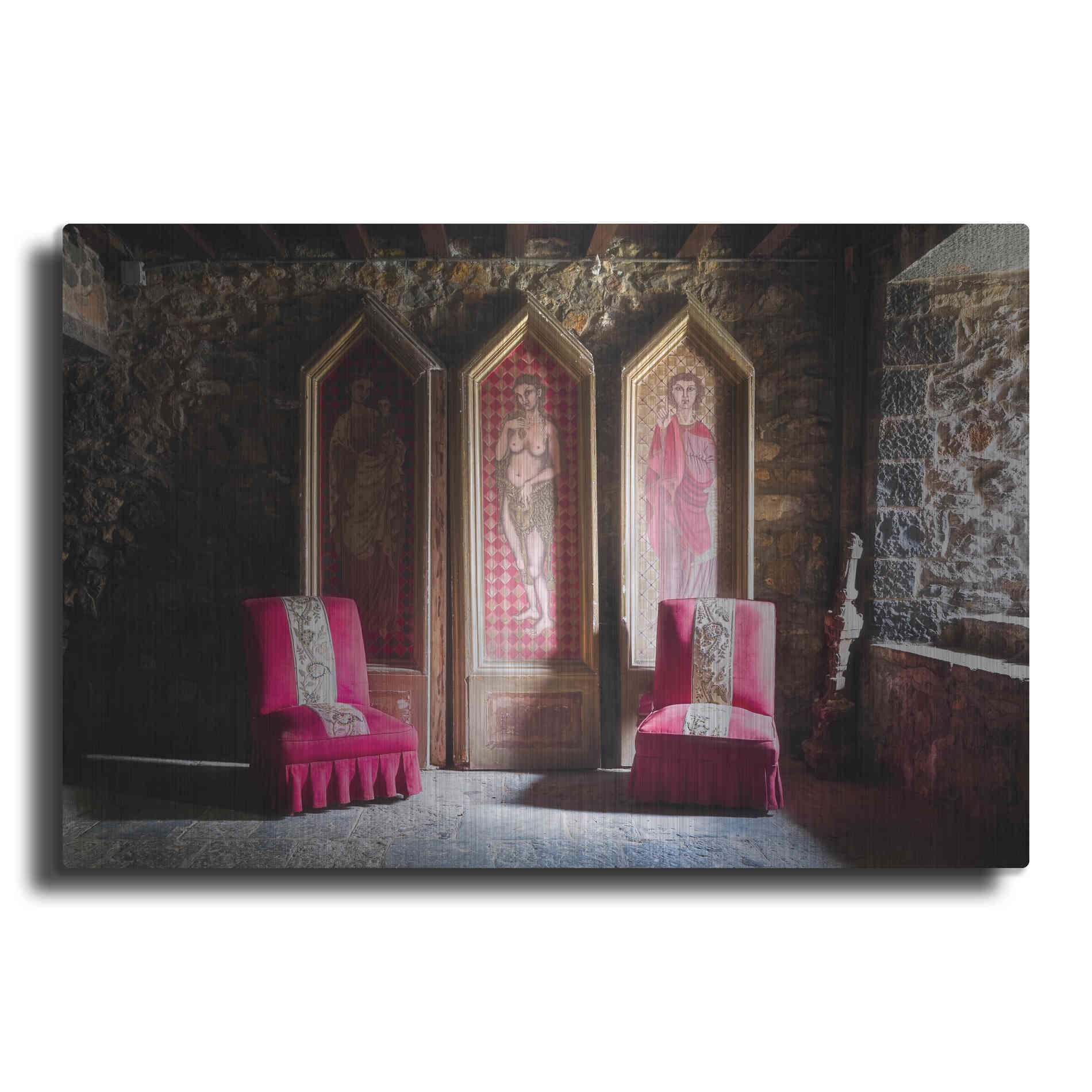 Luxe Metal Art 'Colorful Chairs' by Roman Robroek Metal Wall Art