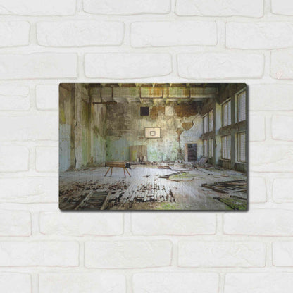 Luxe Metal Art 'Old Abandoned Gym' by Roman Robroek Metal Wall Art,16x12