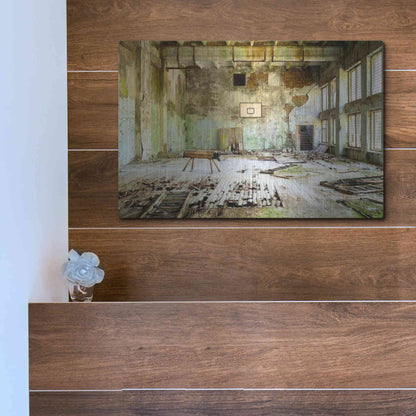 Luxe Metal Art 'Old Abandoned Gym' by Roman Robroek Metal Wall Art,16x12