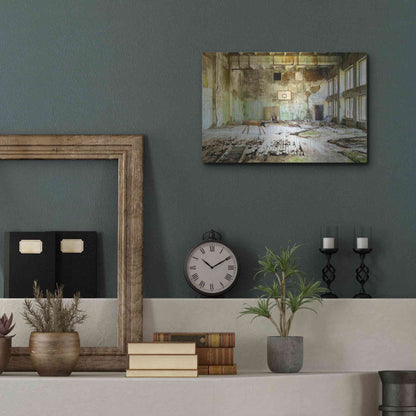 Luxe Metal Art 'Old Abandoned Gym' by Roman Robroek Metal Wall Art,16x12