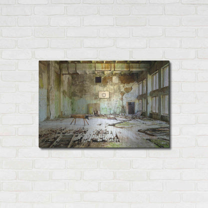 Luxe Metal Art 'Old Abandoned Gym' by Roman Robroek Metal Wall Art,36x24