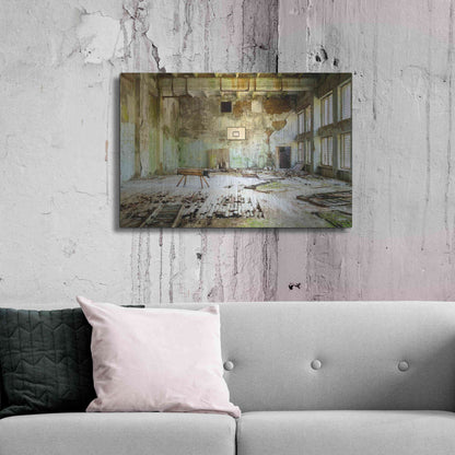 Luxe Metal Art 'Old Abandoned Gym' by Roman Robroek Metal Wall Art,36x24