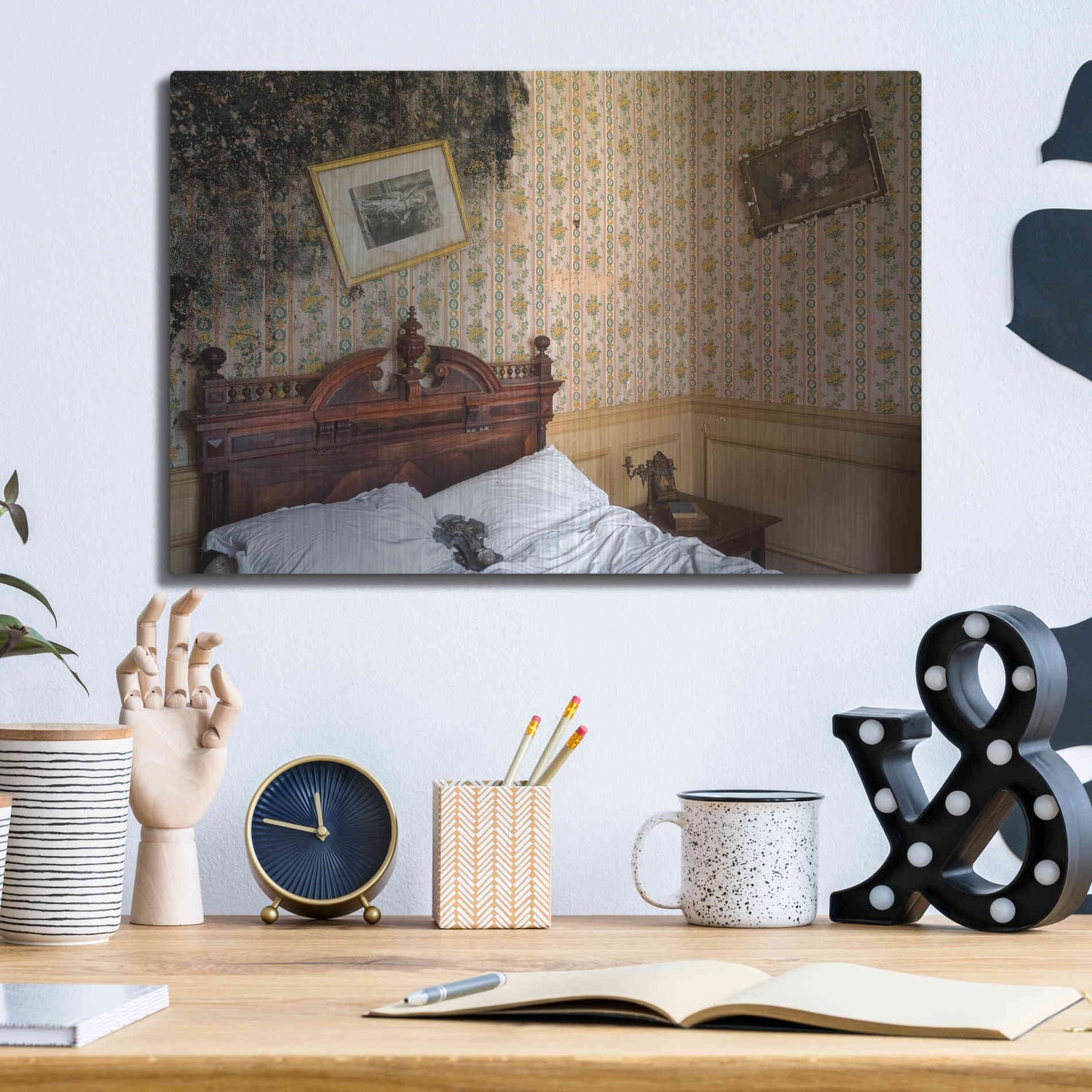 Luxe Metal Art 'Mold Bedroom' by Roman Robroek Metal Wall Art,16x12