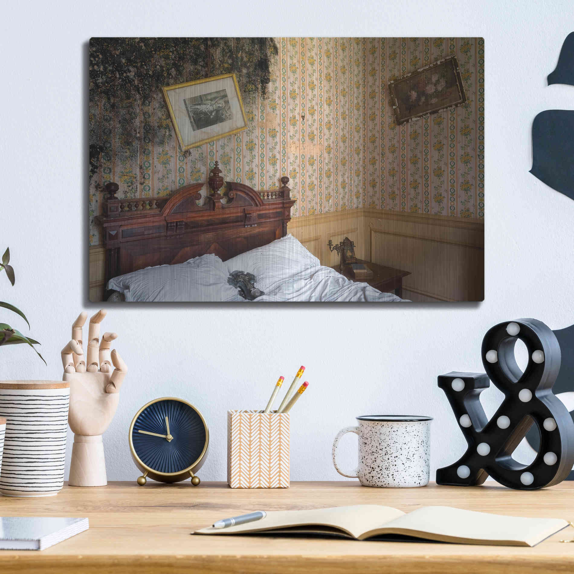 Luxe Metal Art 'Mold Bedroom' by Roman Robroek Metal Wall Art,16x12