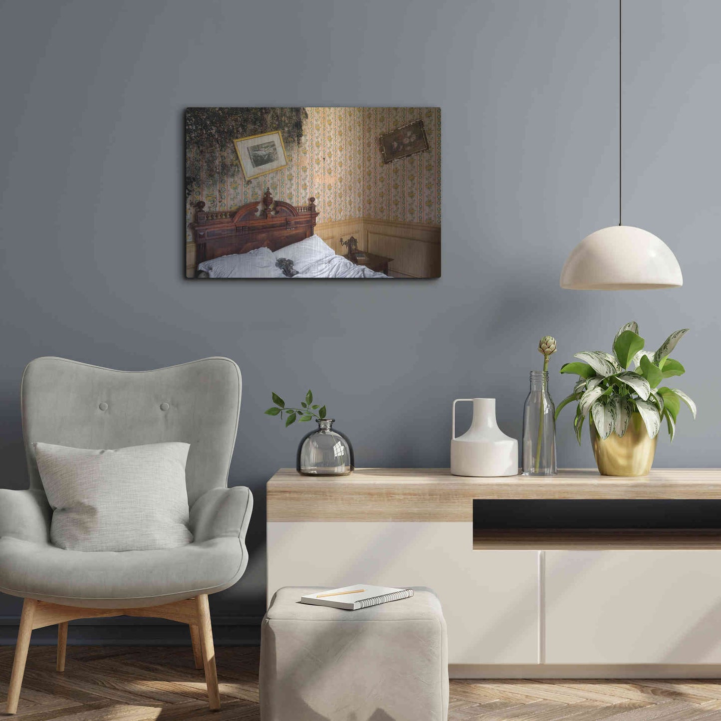 Luxe Metal Art 'Mold Bedroom' by Roman Robroek Metal Wall Art,24x16