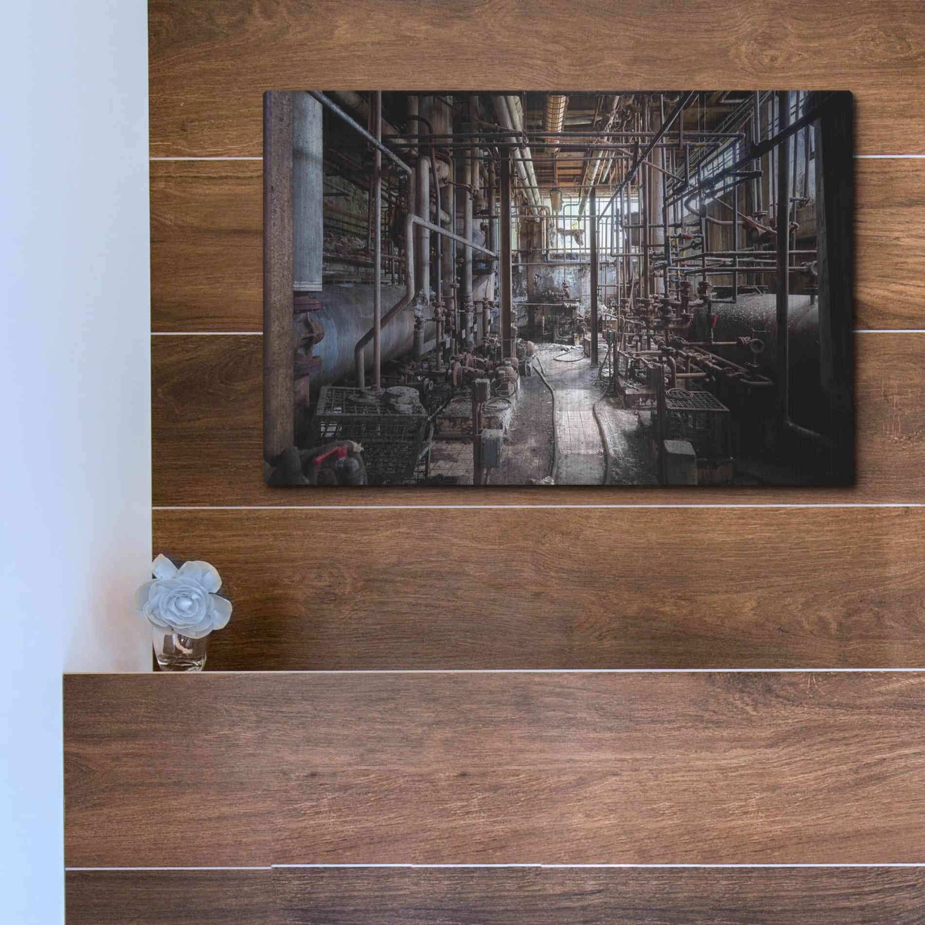 Luxe Metal Art 'Darkk Industry' by Roman Robroek Metal Wall Art,16x12