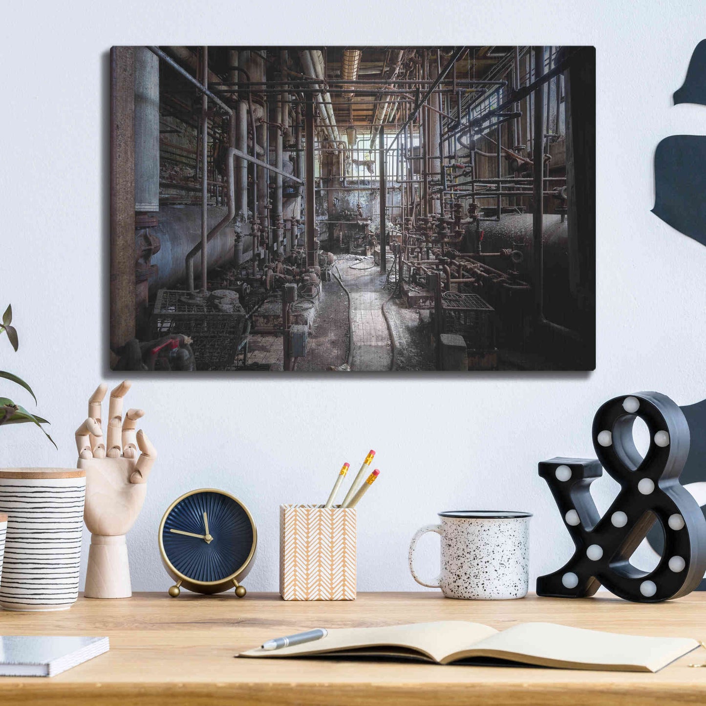 Luxe Metal Art 'Darkk Industry' by Roman Robroek Metal Wall Art,16x12
