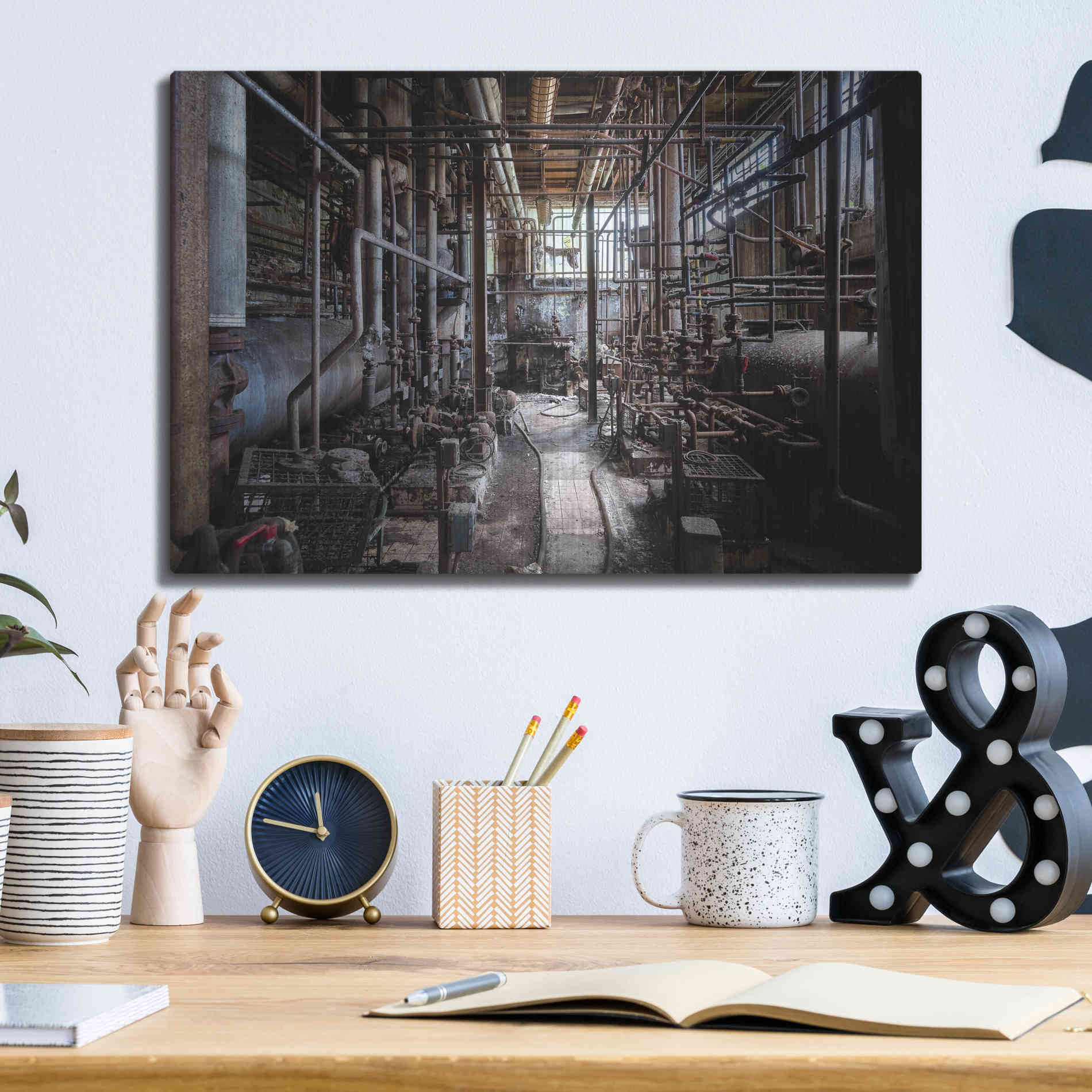 Luxe Metal Art 'Darkk Industry' by Roman Robroek Metal Wall Art,16x12
