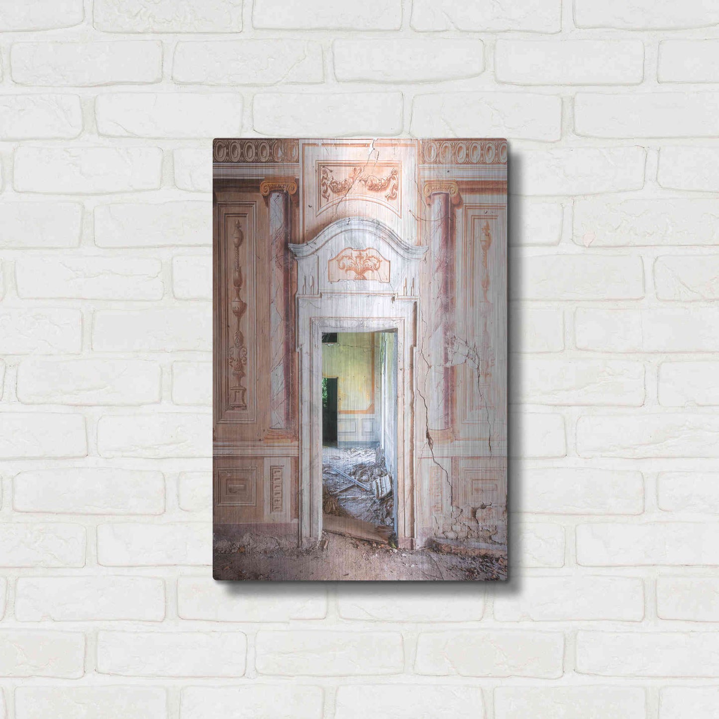 Luxe Metal Art 'Decorated Entrance' by Roman Robroek Metal Wall Art,16x24